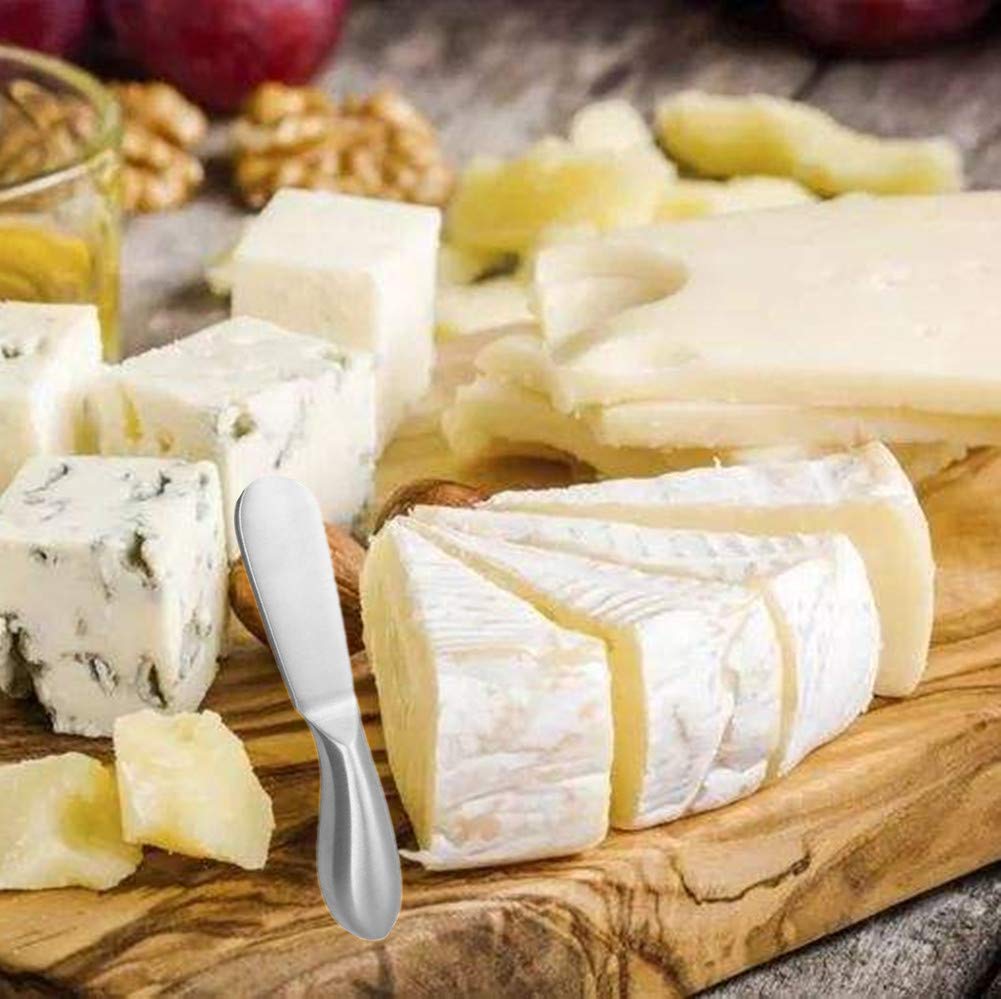 4-Piece Stainless Steel Cheese & Butter Spreader Knife Set - Multipurpose Charcuterie Utensils for Cheese, Cold Butter, Jam, Pastry Making - Perfect for Charcuterie Boards, Brunch, and Dinner Parties