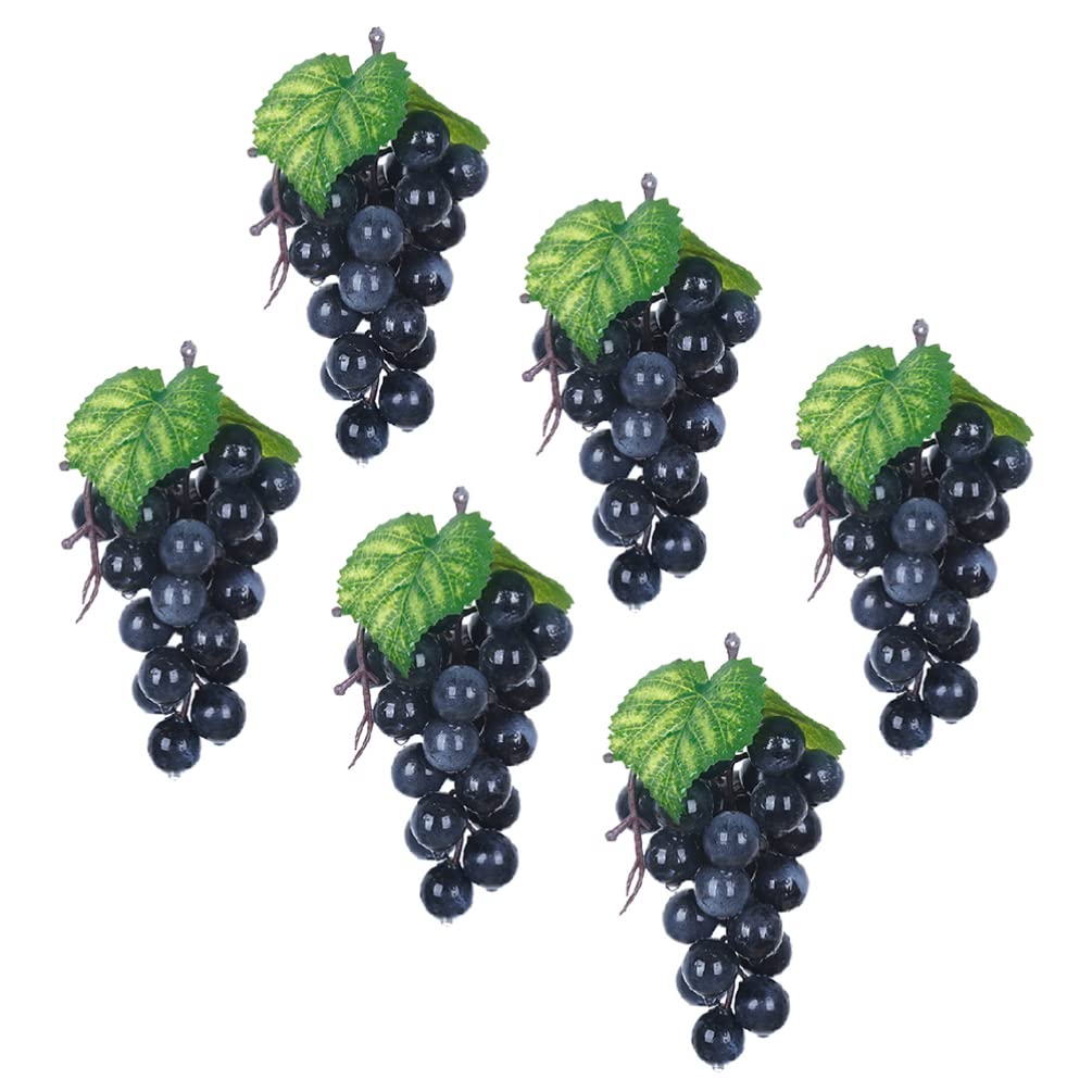YARNOW 6-Pack Artificial Grapes - Realistic Fake Grape Clusters for Wedding Decor, Wine Bar Centerpiece, Kitchen Display & Home Décor | Perfect for Table Settings, Party Decorations & DIY Crafts