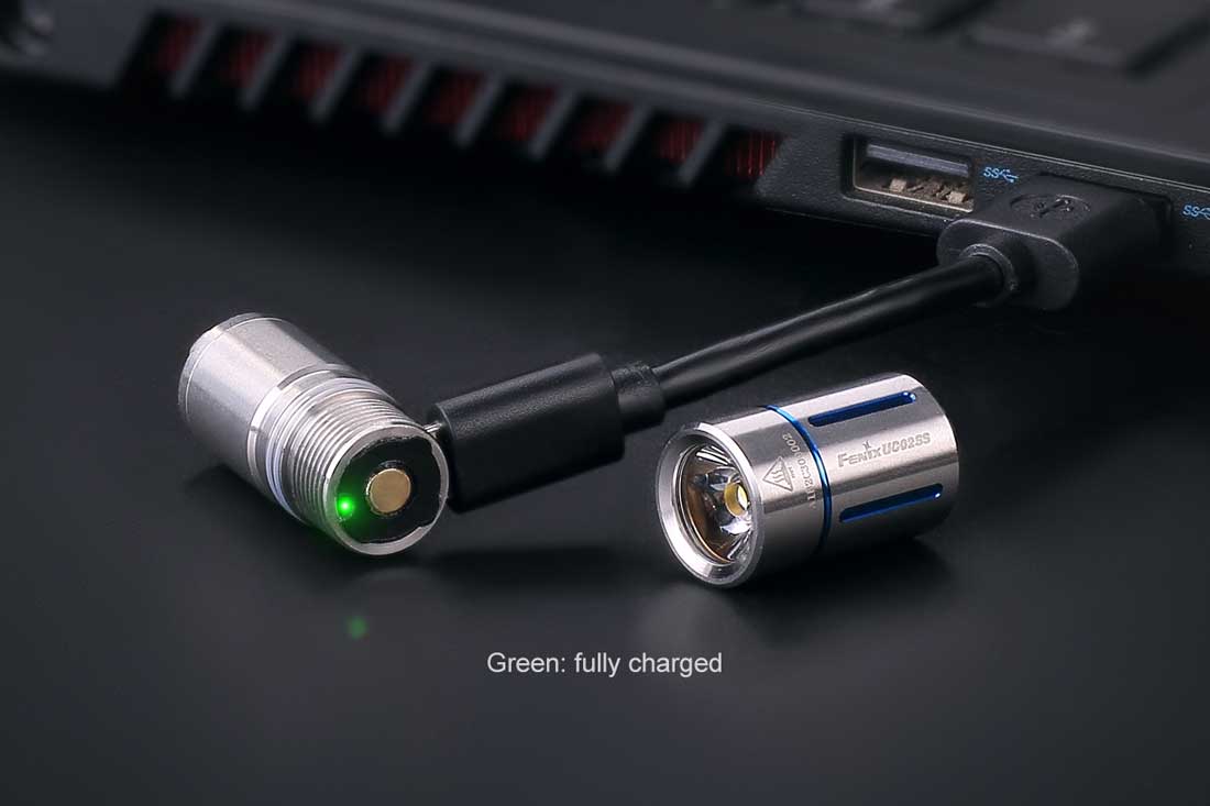 Fenix UC02SS USB Rechargeable Mini Keychain Flashlight - Compact EDC Light for Camping, Hiking & Emergency Use