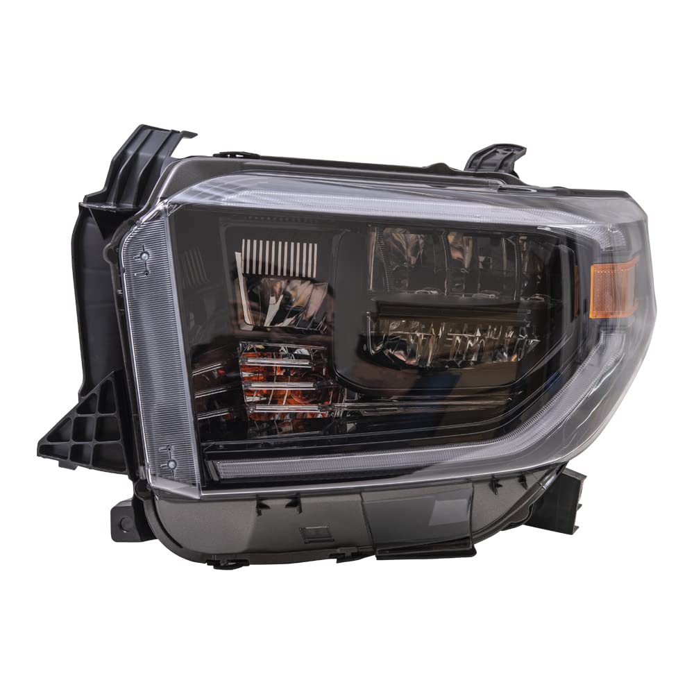 Brock Aftermarket Replacement LED Headlight Assembly - Left Driver Side with Smoked Chrome Accent for 2019-2021 Toyota Tundra | Durable Lighting Upgrade for Night Driving & Off-Road Adventures