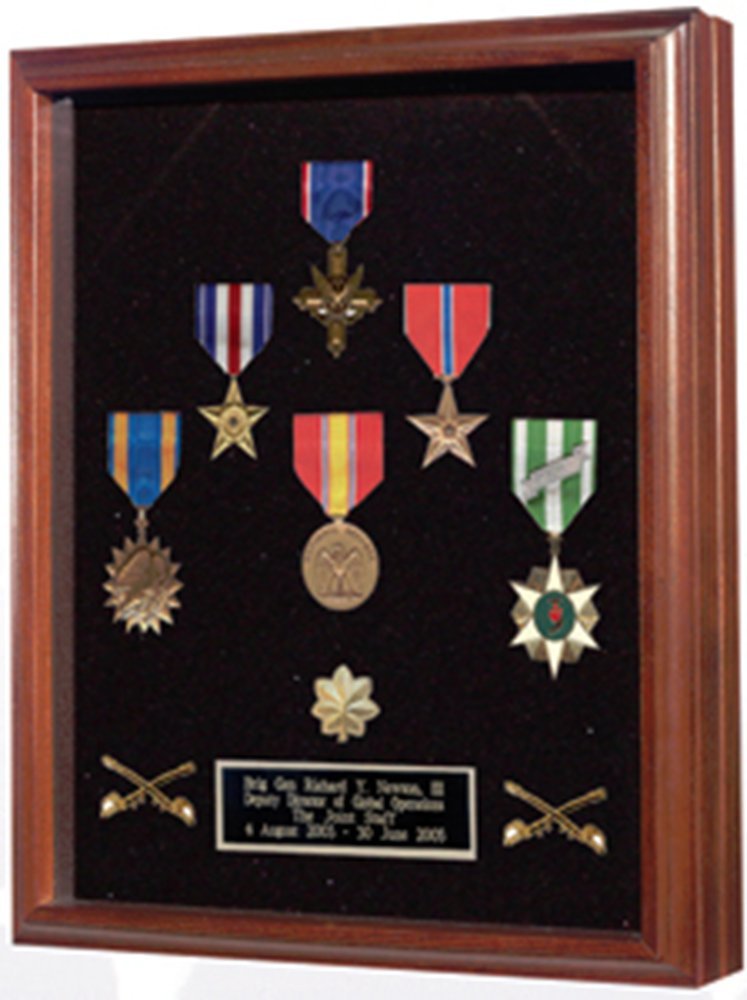 Premium Wooden Medal Display Case with Glass Front - Hinged Lid & Magnetic Closure for Medals, Ribbons & Awards - Perfect for Sports Trophies, Military Honors & Memorabilia Display