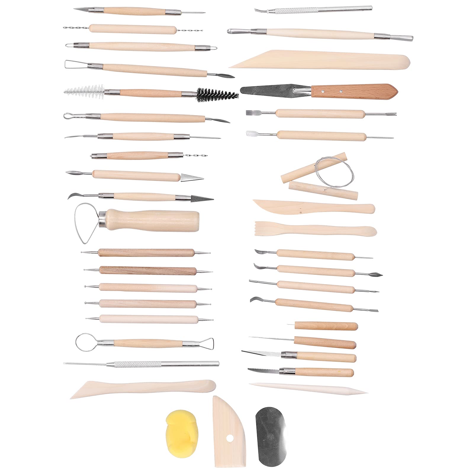 41Pcs Pottery Clay Sculpting Tools Set - Professional Carving & Trimming Kit for Beginners, Students & Kids | Perfect for Ceramic Art, DIY Crafts & School Projects