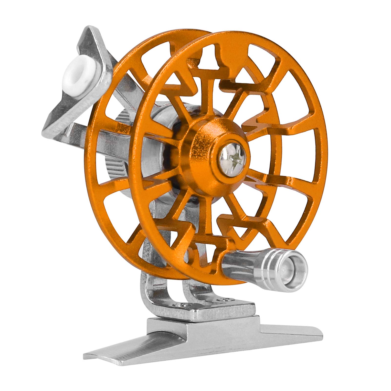 Premium Aluminum Alloy Ice Fishing Reel - Lightweight Portable Fishing Gear for Ice & Boat Fishing - Perfect Gift for Fishing Enthusiasts (Gold) | Great for Winter Ice Fishing Trips & Outdoor Adventures