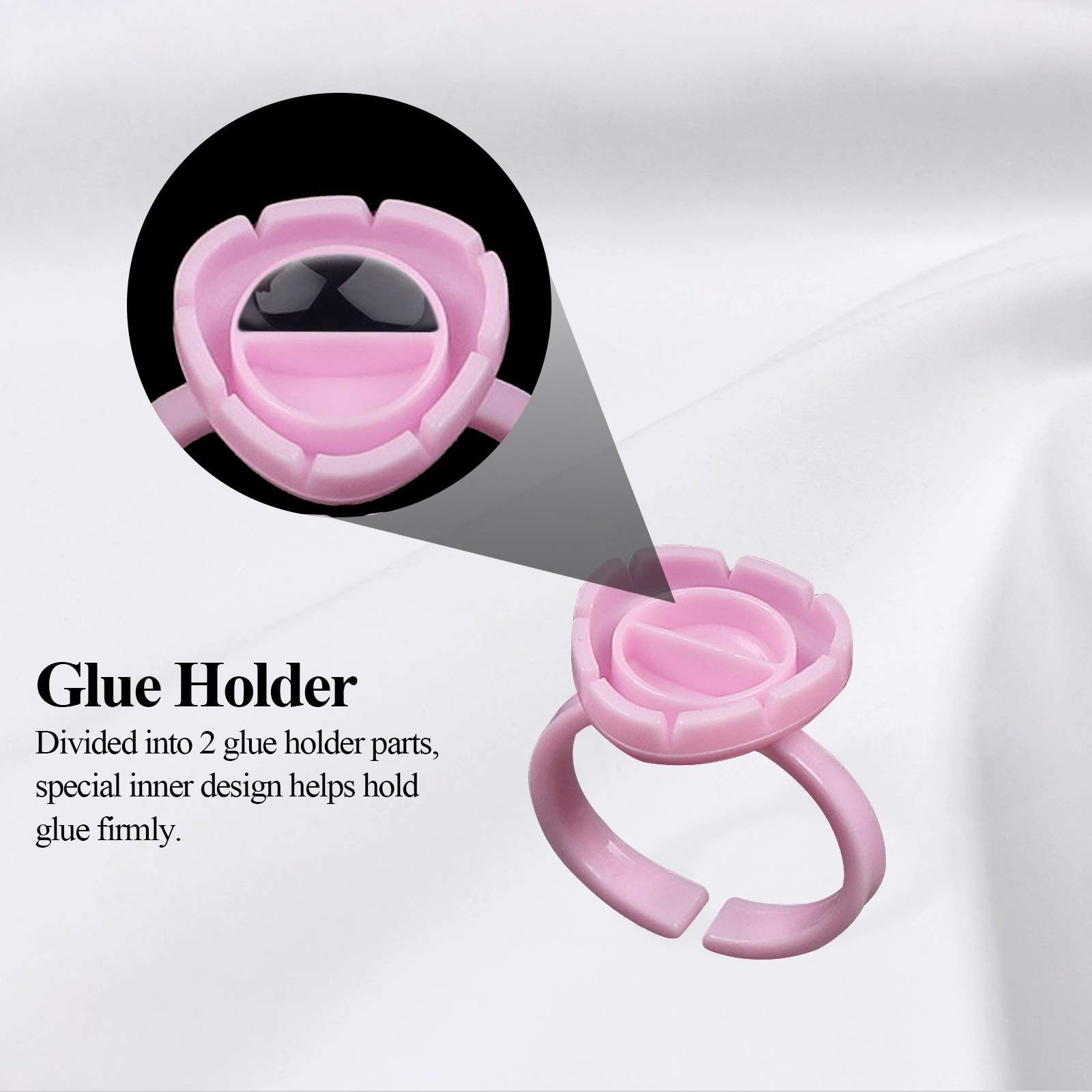 Fenshine Disposable Eyelash Glue Holder Ring Cups - Quick Blossom Lash Extension Tools for Volume Lashes | Perfect for Professional & Home Use in Salons, DIY Beauty, and Makeup Artists