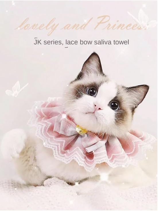 PSK PET MART Birthday Party Costume for Cats & Dogs - Cute Lace Bow Tie Collar for Holidays & Special Occasions | Perfect for Pet Birthday Parties, Christmas & Halloween Celebrations