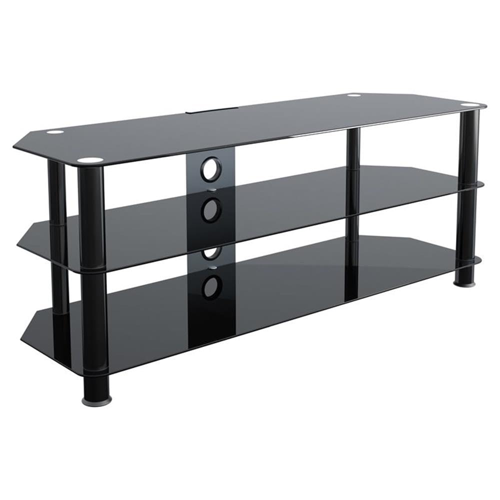 AVF Black Transitional Steel & Glass TV Stand for 39-60 Inch Flat Screens - Perfect for Living Rooms, Bedrooms & Home Theaters
