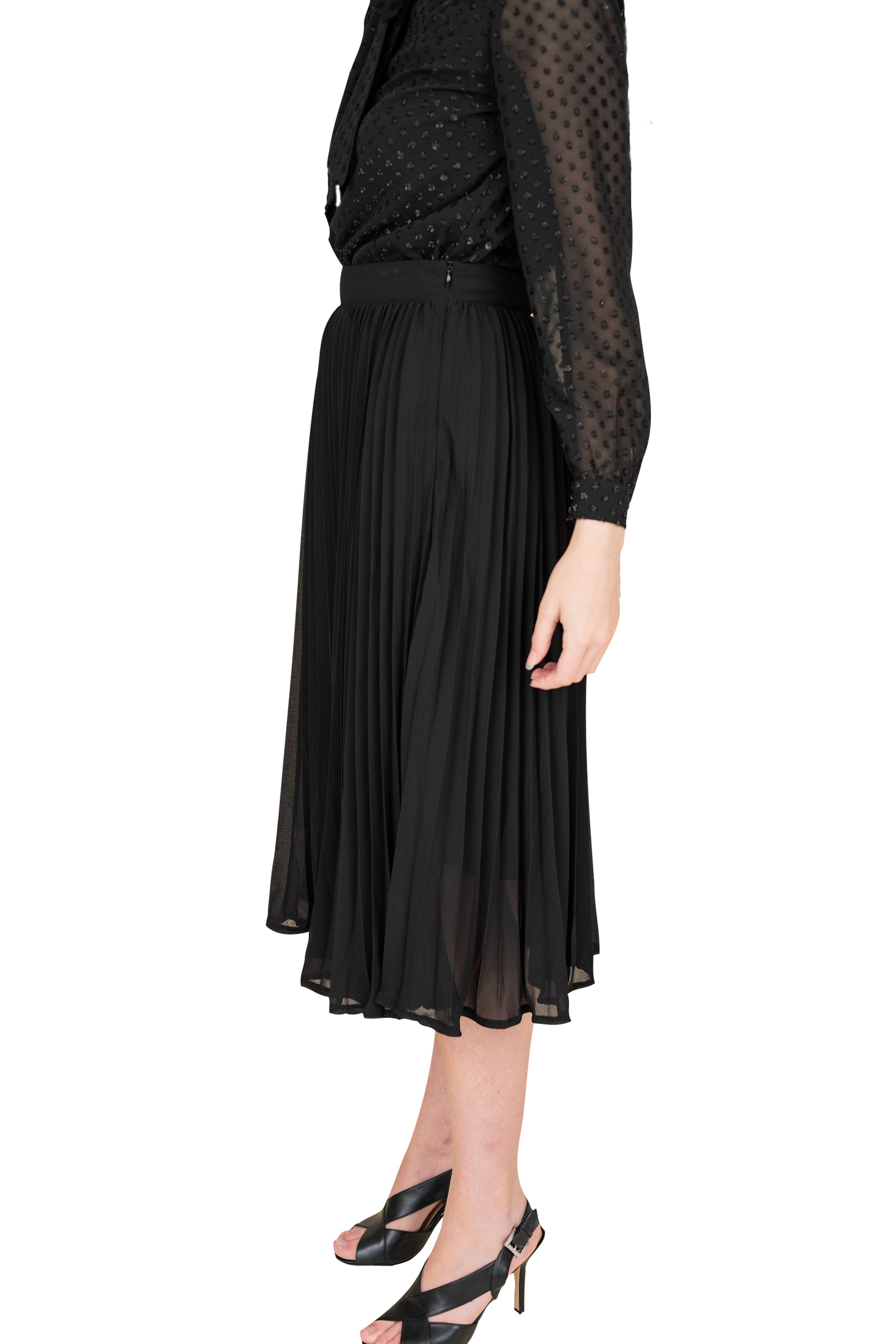 Women's Crushed Chiffon Skirt - Flowy A-Line Midi Skirt for Summer, Beach, Party & Casual Wear