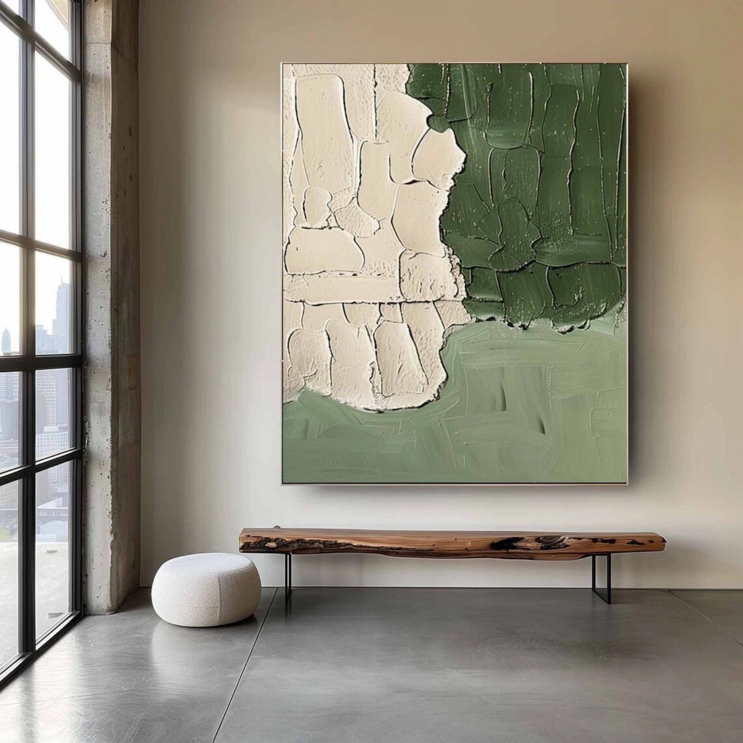 Blue & Green Abstract Wall Art Print #BG109 - Modern Canvas Painting for Living Room, Bedroom & Office Decor