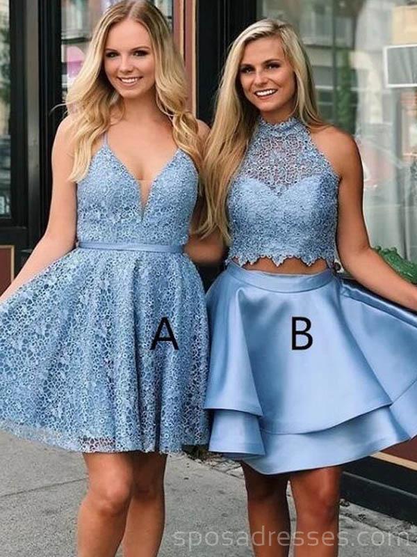 Blue Lace Short Homecoming Dress | Affordable Prom Dress for Teens | Style CM746 | Perfect for School Dances, Parties & Special Occasions