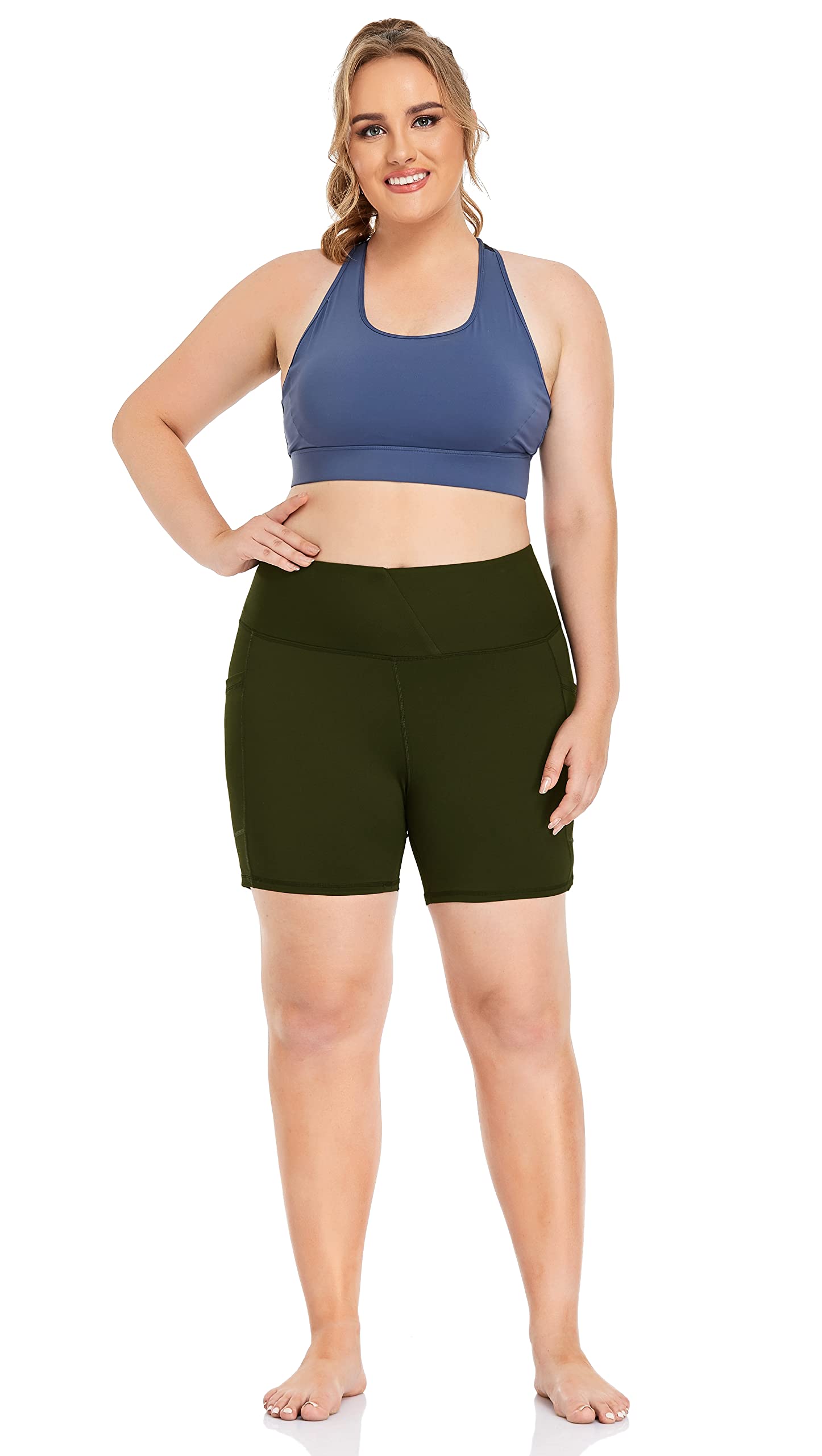 ZERDOCEAN Women's Plus Size High Waist Biker Shorts - 8