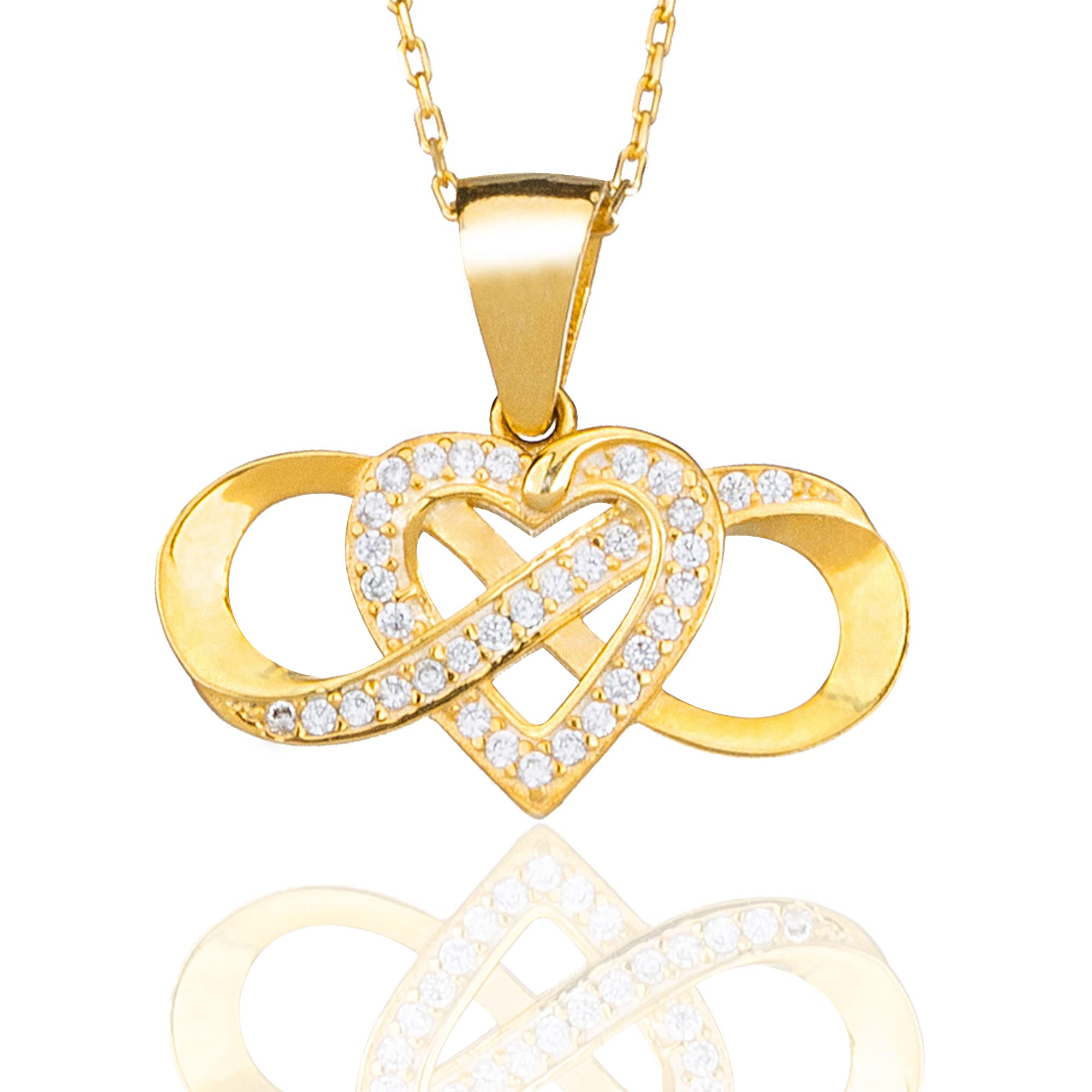 AXA Jewelry Infinity Heart Necklace for Women - 925 Sterling Silver Love Pendant with Heart & Infinity Symbol, Romantic Gift for Her | Perfect for Anniversaries, Valentine's Day & Special Occasions