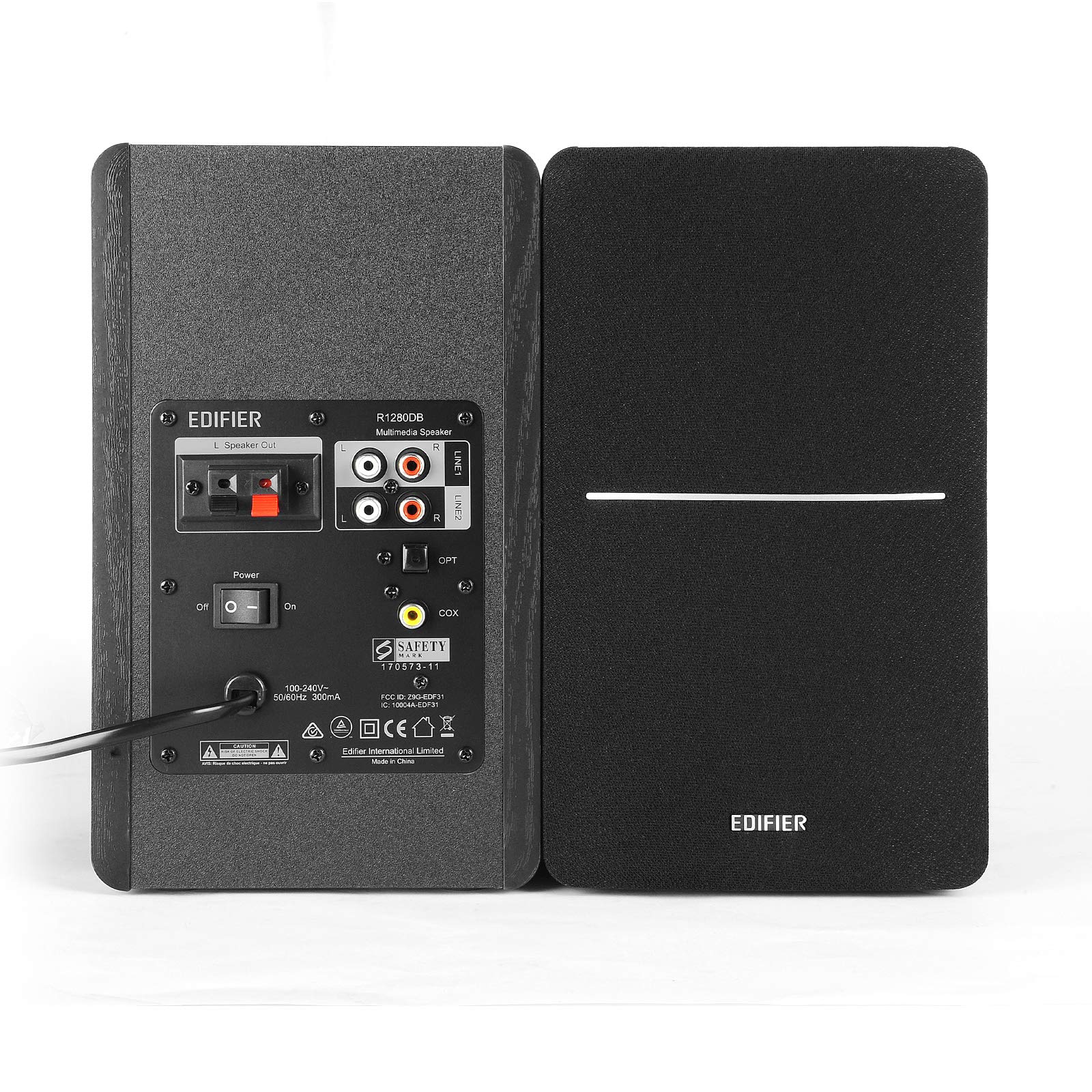 Edifier R1280DB Bluetooth Bookshelf Speakers - Wireless Studio Monitors with Optical Input, 4 Inch Near Field Speaker, 42W RMS Power - Black (Renewed) - Perfect for Home Audio, Gaming, and Music Streaming