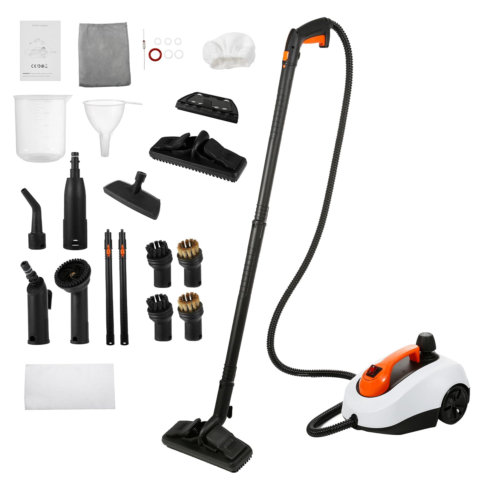 WICHEMI 1800W Handheld Steam Cleaner for Car & Home - 1800ML Large Water Tank, High Temperature Steam for Deep Cleaning Carpets, Upholstery, Ironing Clothes | Perfect for Car Detailing, Home Sanitizing & Garment Care