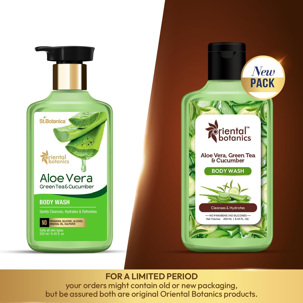 Aloe Vera, Green Tea & Cucumber Body Wash - 250ml | Natural Hydrating & Refreshing Shower Gel | Paraben & Sulfate Free | Cruelty-Free & Vegan | Perfect for Sensitive Skin & Daily Moisturizing