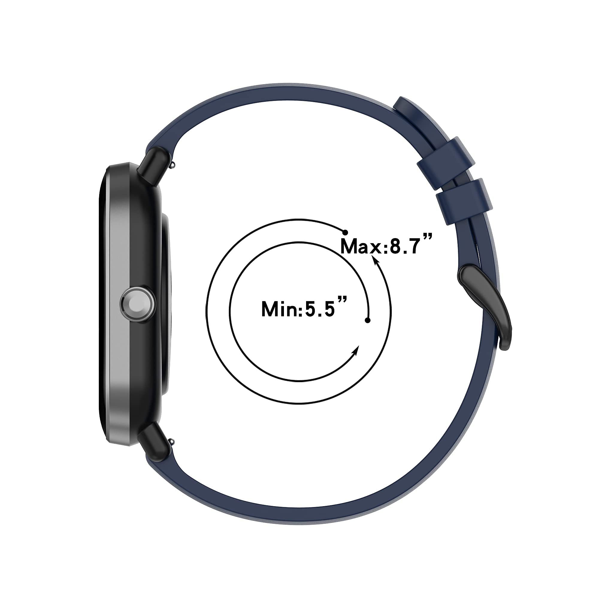ECSEM Adjustable Replacement Bands Compatible with NiceFuse W3 Smart Watch - Soft Silicone Bracelet Quick Release Wristband, Waterproof Durable Strap for Women & Men - Perfect for Workouts, Running & Daily Wear