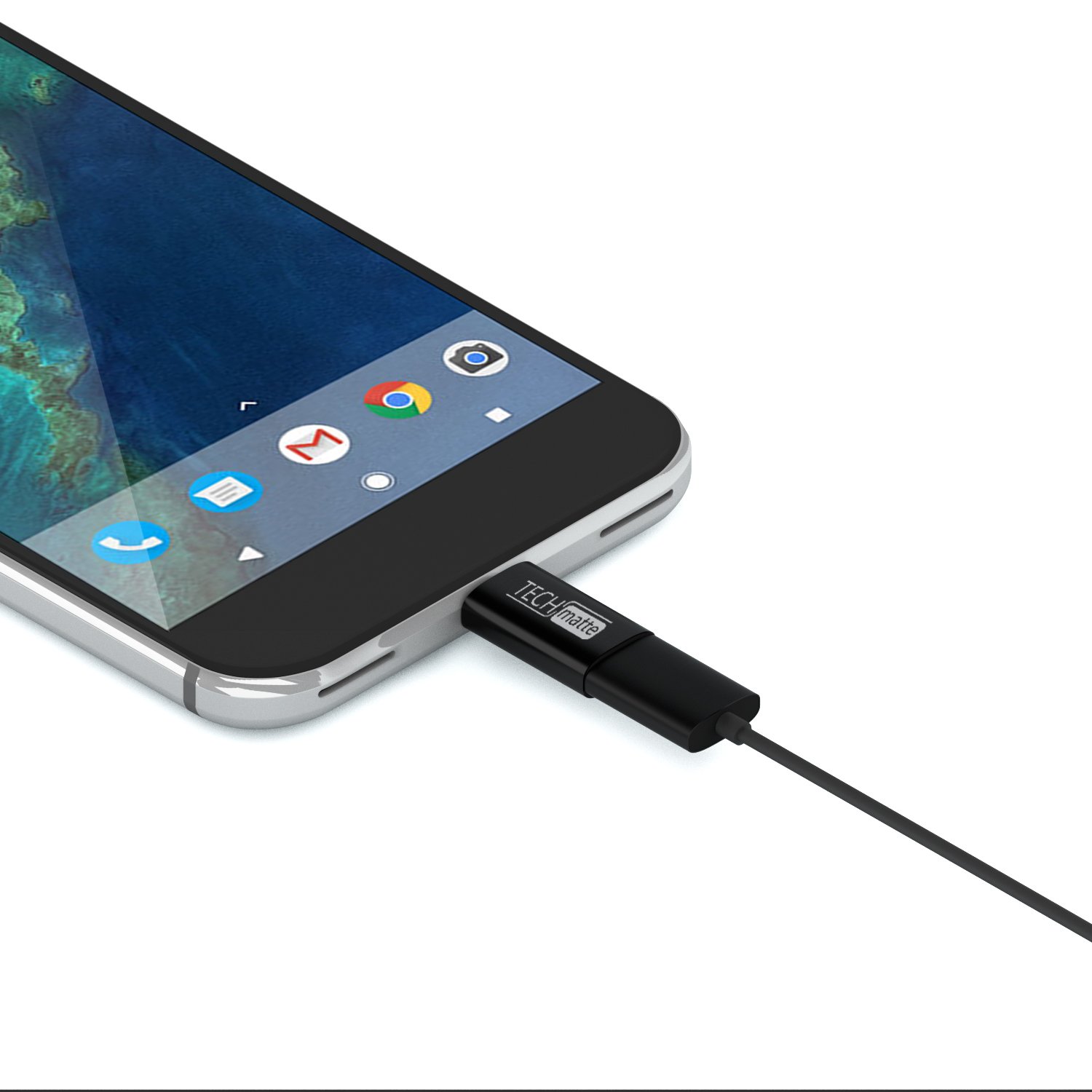 TechMatte Micro USB to USB C Adapter - 2 Pack Black | Fast Charging & Data Sync | Compatible with Smartphones, Tablets & Laptops for Home, Office & Travel Use