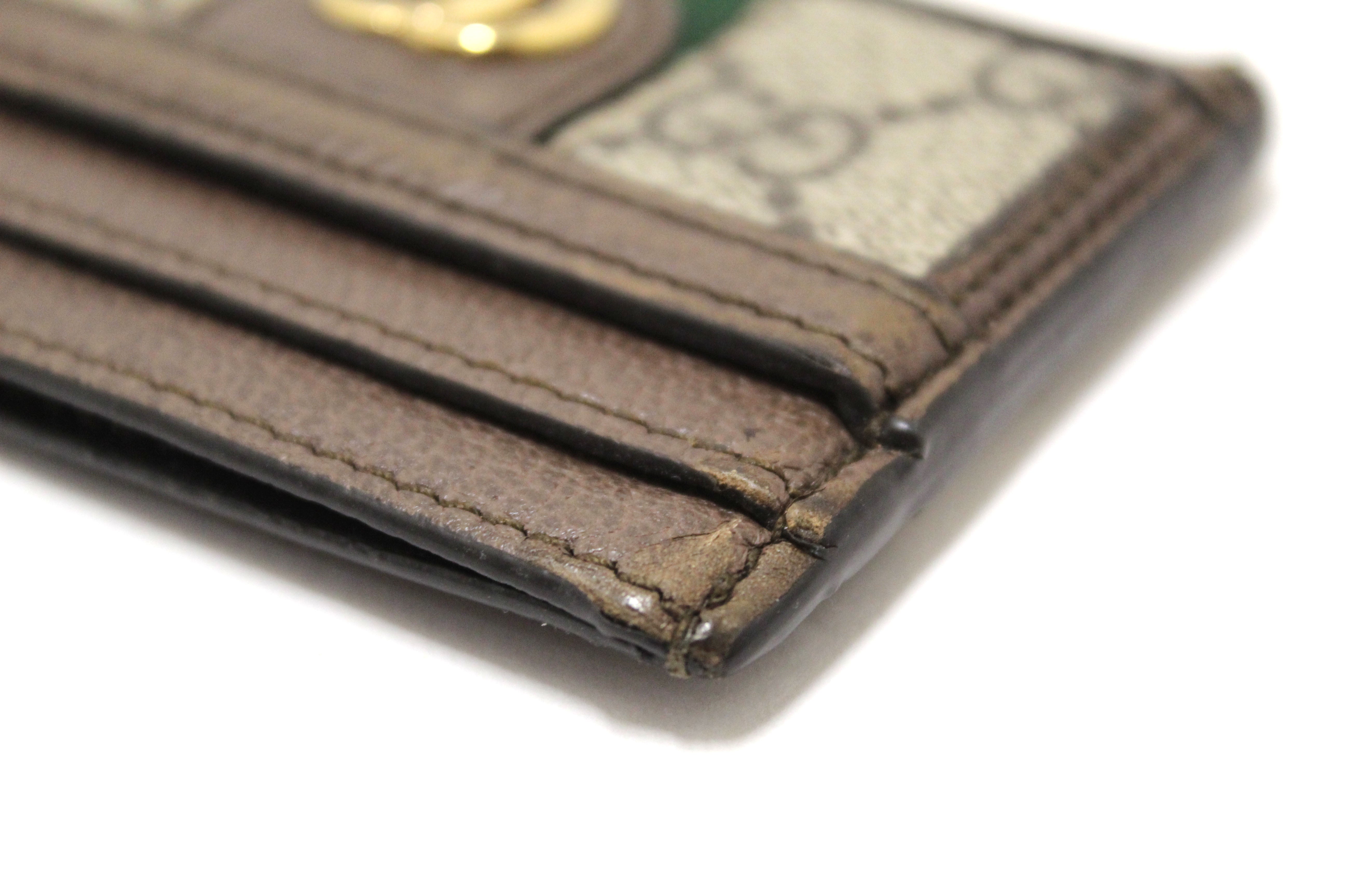 Authentic Gucci GG Supreme Ophidia Card Holder Wallet - Luxury Compact Credit Card Case for Women & Men - Perfect for Everyday Use, Travel & Gift Giving