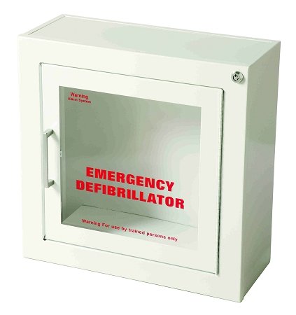 Surface Mount Wall AED Cabinet with Alarm - Emergency First Aid Cabinet for Public Spaces, Offices & Schools