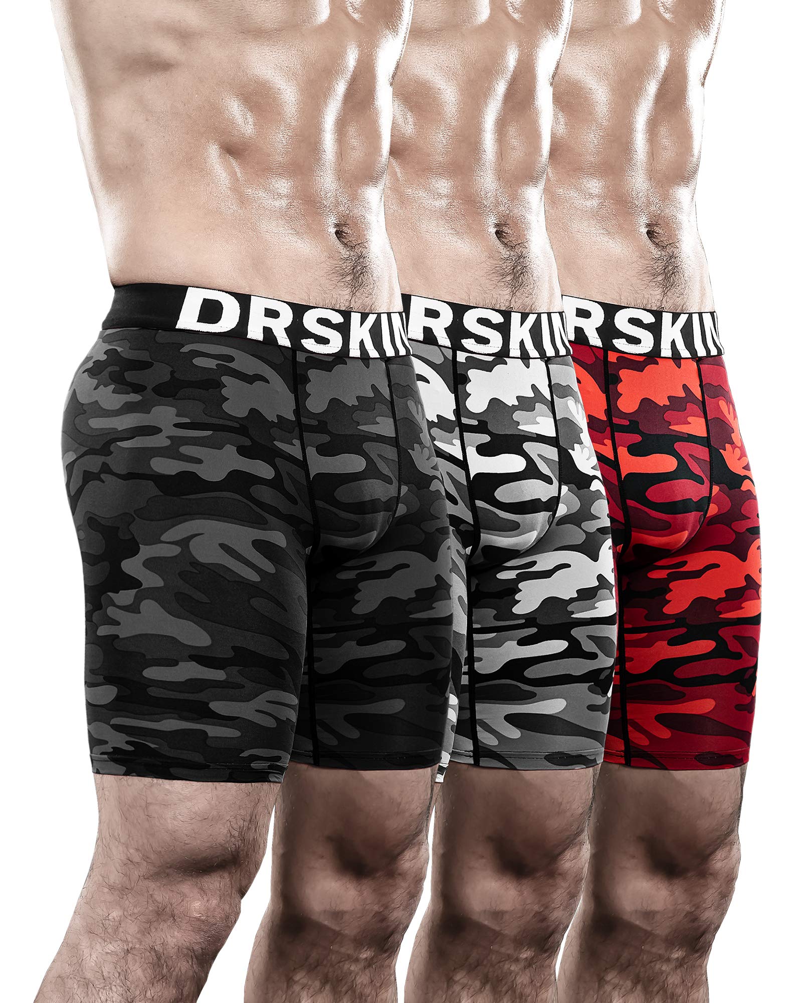 DRSKIN Men's Compression Shorts 1/3 Pack - Moisture Wicking Running Tights, Cool Dry Sports Leggings & Active Base Layer for Gym, Cycling, Workout & Rash Protection