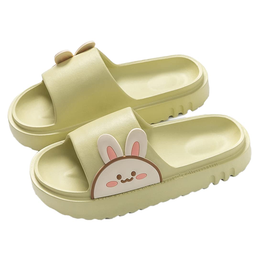 WYIKE Summer Cartoon Sandals for Women & Men - Cute Animal Slippers with Thick Sole (Rabbit & Bear Design) - Comfortable Home Slippers for Couples, Indoor/Outdoor Use