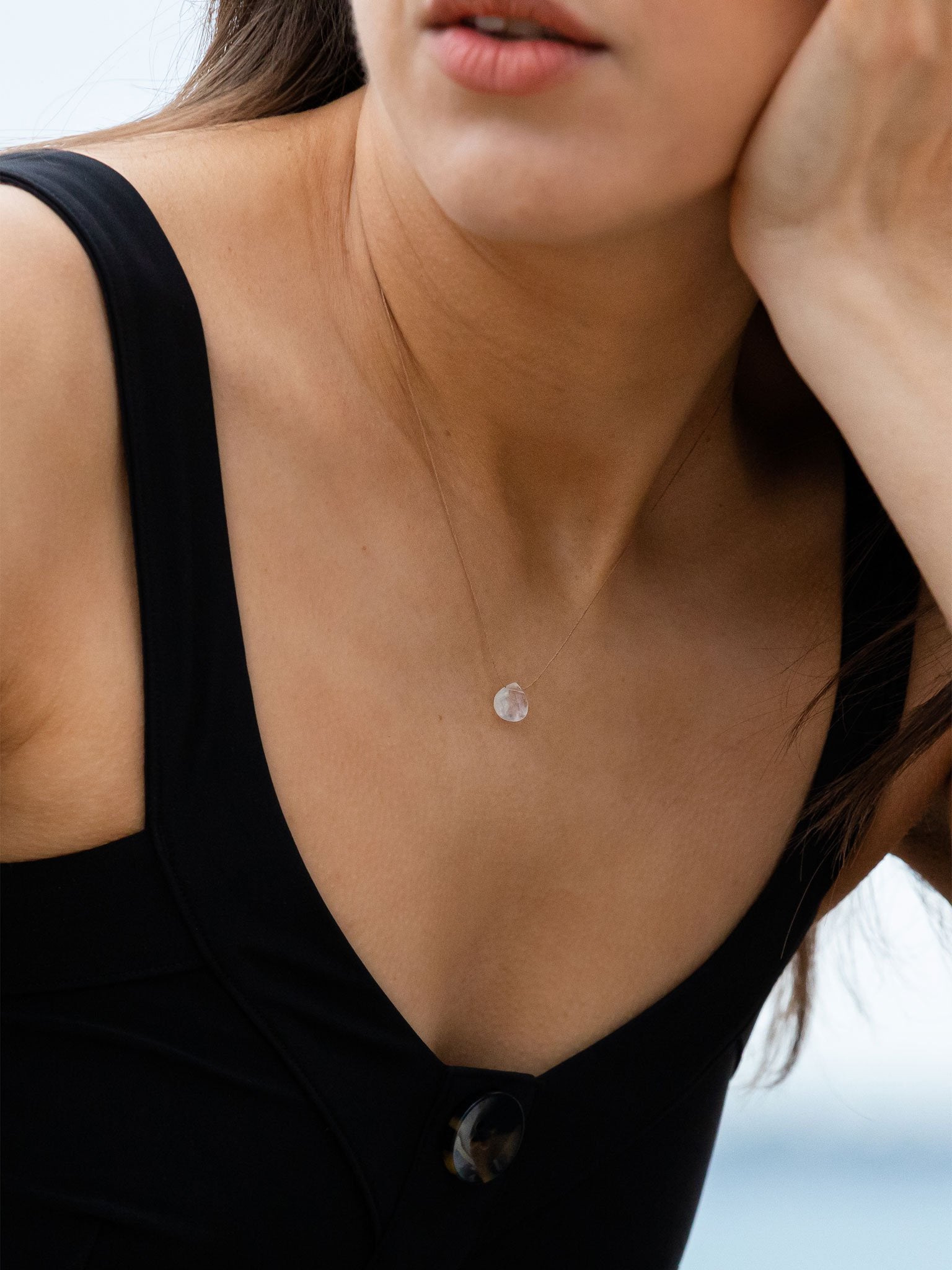 Wanderlust Life Fine Cord Necklace with Rainbow Moonstone - Elegant Boho Jewelry for Women, Perfect for Everyday Wear, Travel & Special Occasions