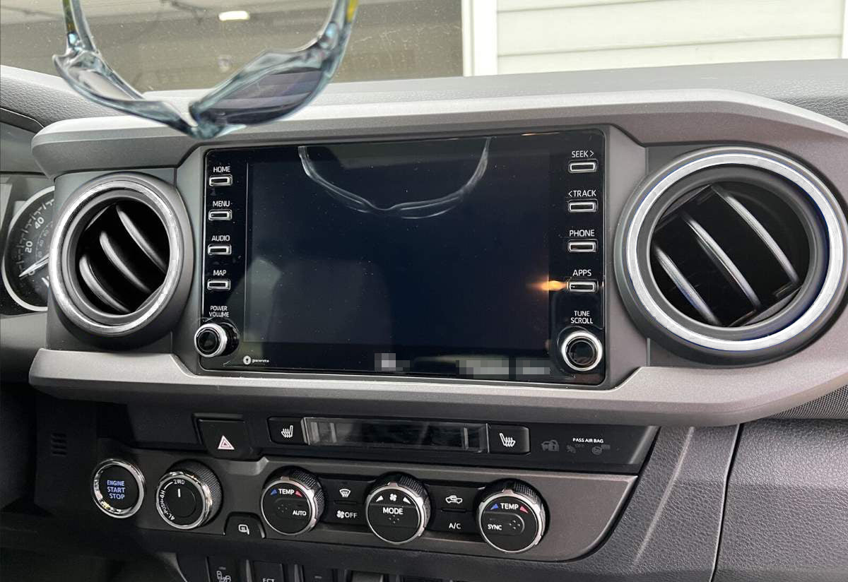 4-Piece Silver AC Vent Trim Rings for 2016-2023 Toyota Tacoma - Chrome Interior Decoration & Dash Accessories for Car Customization & Style Upgrade