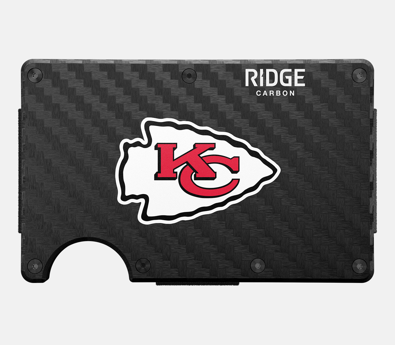 Ridge Wallet Kansas City Chiefs Carbon Fiber 3K Slim Minimalist RFID Blocking Wallet - Perfect for Everyday Carry, Travel & Gifts for NFL Fans