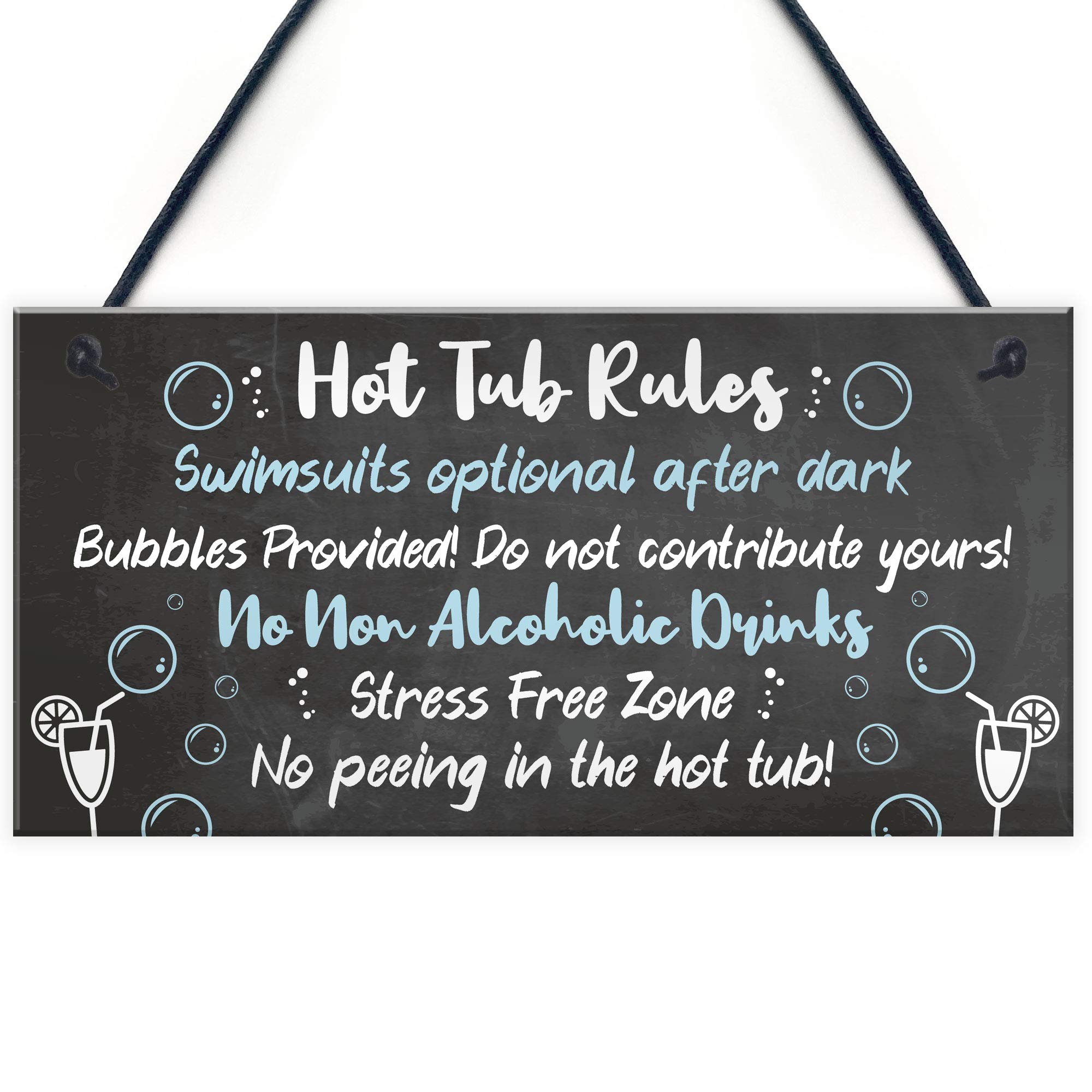 Hot Tub Rules Sign - Durable Outdoor Hot Tub Signs & Plaques for Pool, Shed, Summer House - Rustic Home Decor Gift for Hot Tub Owners & Enthusiasts - Perfect for Backyard, Patio, and Spa Areas