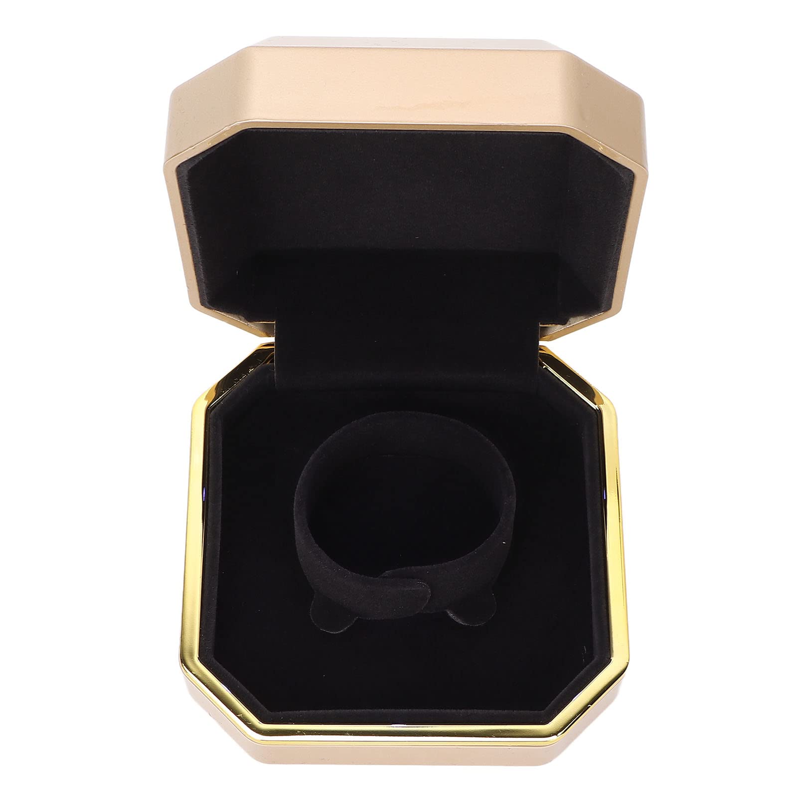 LED Bracelet Storage Box - Fashionable Jewelry Display Case with Velvet Lining | Portable Wedding, Proposal & Engagement Ring Box (Gold) | Perfect for Jewelry Organization & Gift Giving
