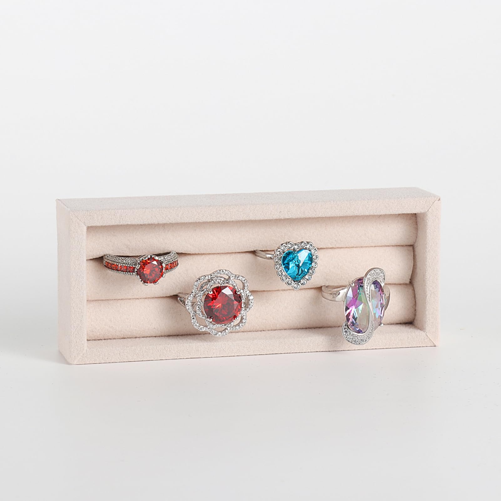 Valyria 2-Slot Velvet Ring Organizer & Earring Trays - Jewelry Box & Drawer Storage