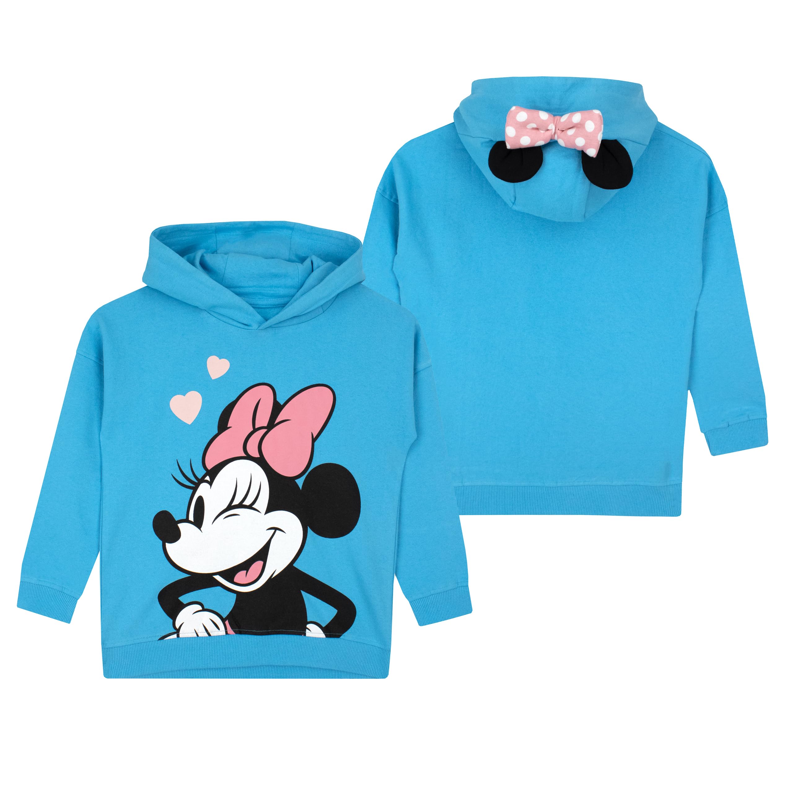 Disney Minnie Mouse Hoodie for Girls - Soft Fleece Pullover with Hood - Cute Cartoon Character Sweatshirt for Kids | Perfect for School, Playdates, and Family Outings