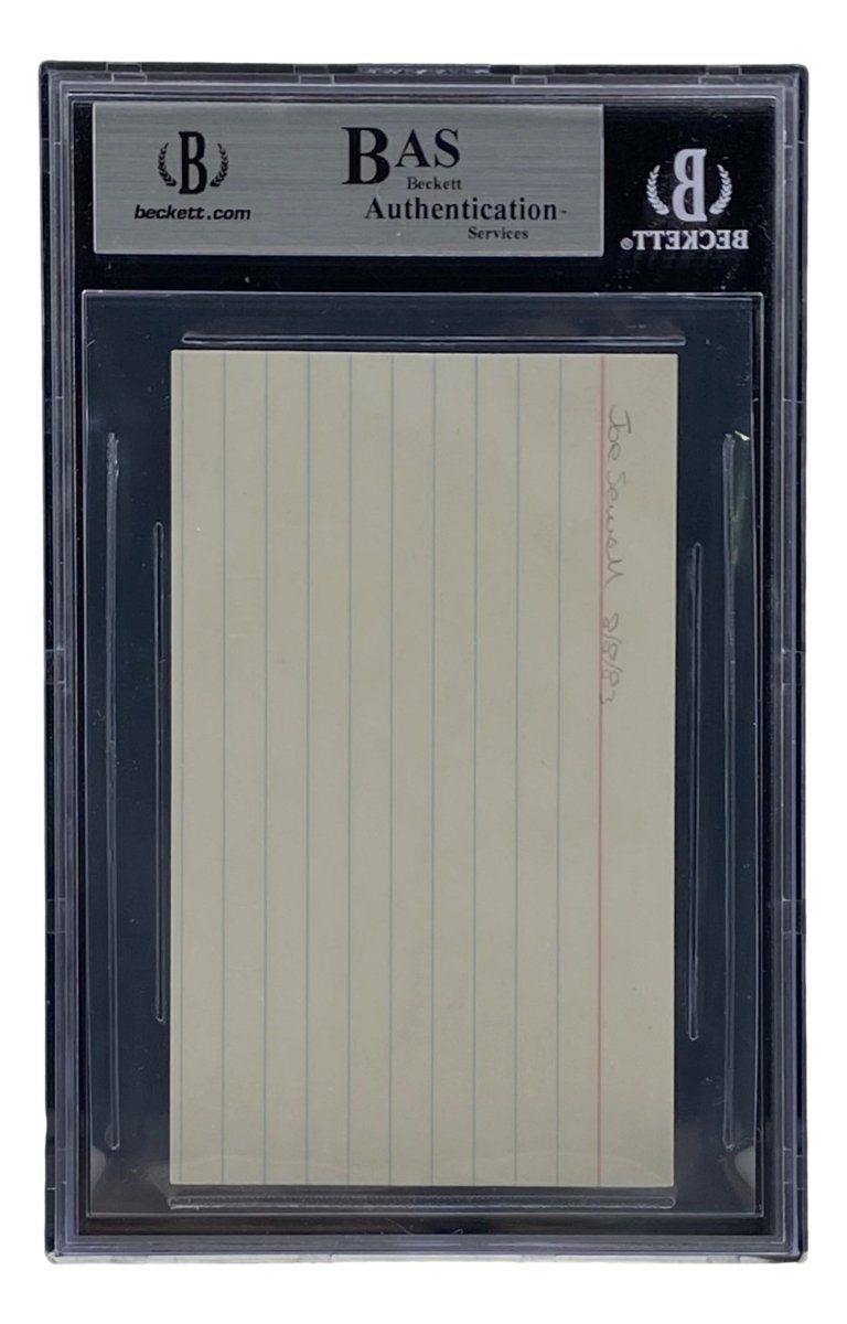 Joe Sewell Cleveland Guardians Autographed Slabbed Index Card BAS 00012634275 - Perfect for Baseball Memorabilia Collectors & Guardians Fans