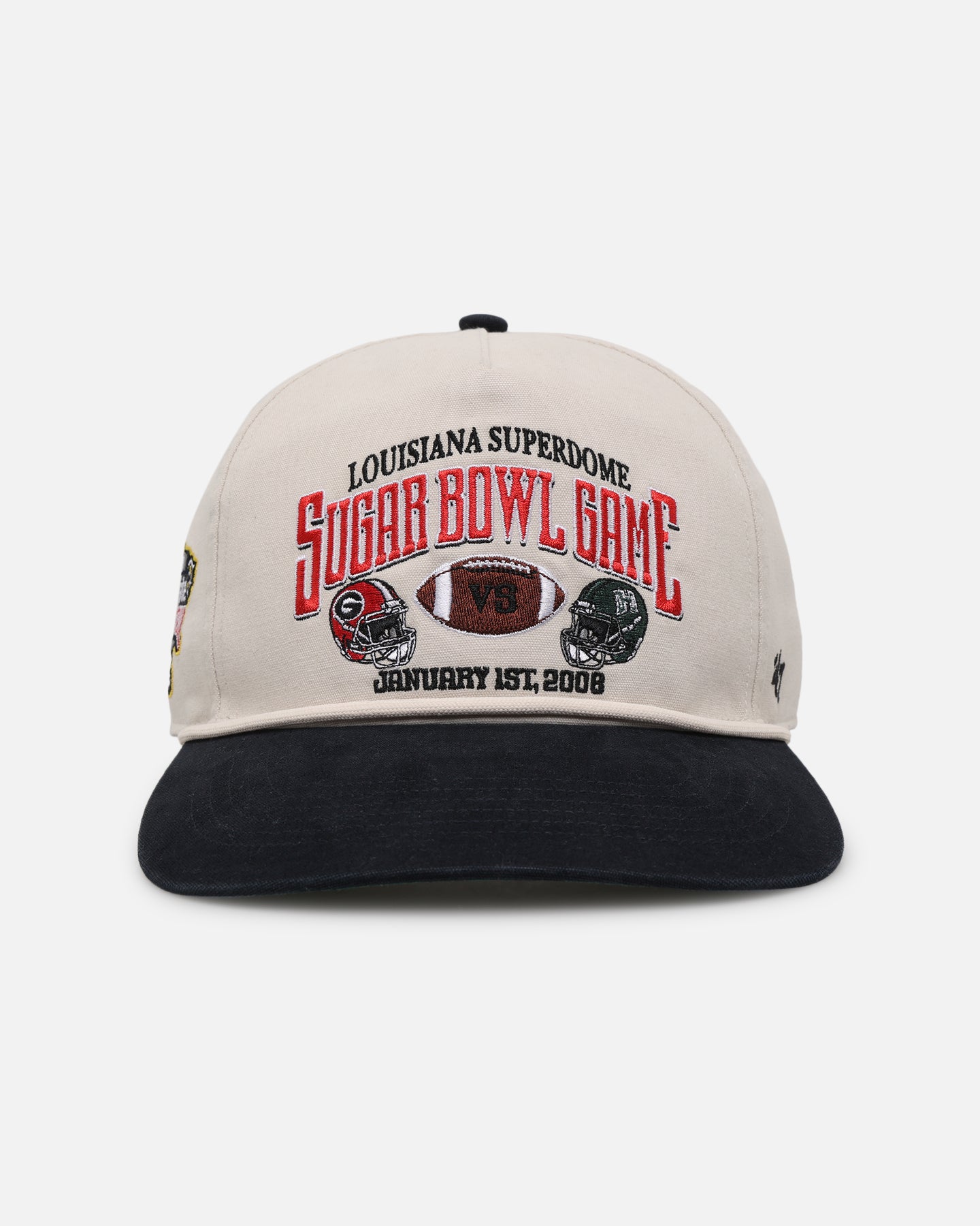 47 Brand Louisiana 2008 Sugar Bowl Snapback Hat - Adjustable Tan/Black Baseball Cap for Men & Women - Perfect for Sports Fans, Casual Wear and Collectors