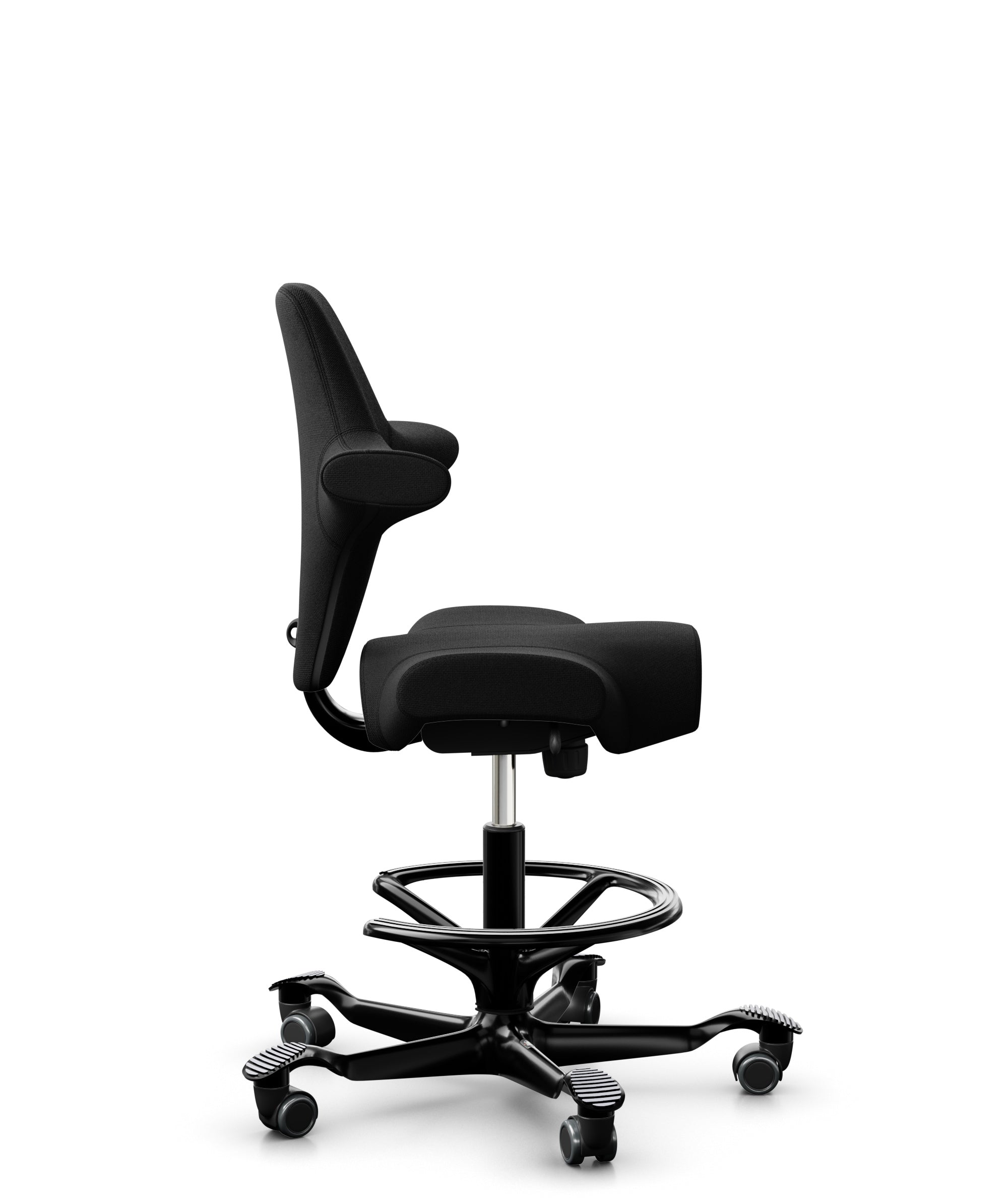 HÅG Capisco 8106 Ergonomic Office Chair - Adjustable Height with Optional Footrest - Black Mesh Back Support for Home & Office Workspaces