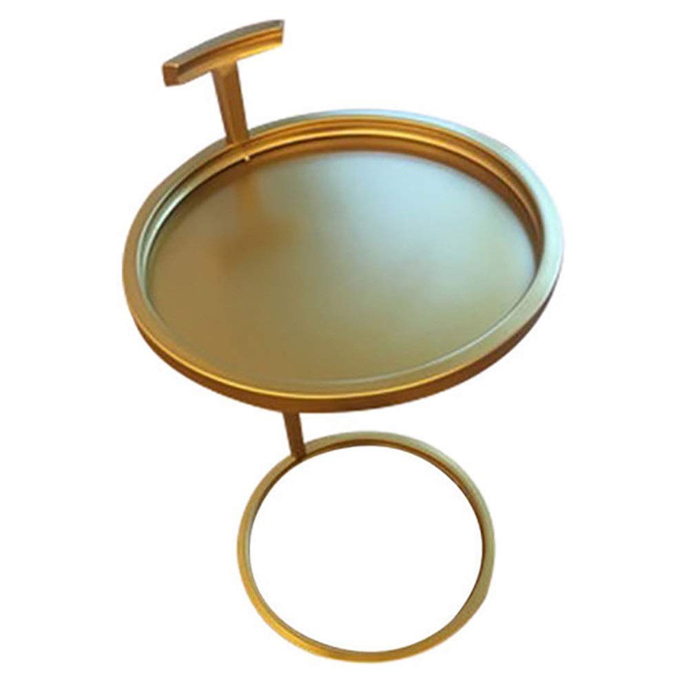 Modern Gold Metal Side Table - 40x40x70cm Small Coffee Table for Bedroom, Living Room & Office - Stylish End Table for Sofa, Bedside, Apartment & Workspace - Perfect as Laptop Desk or Nightstand