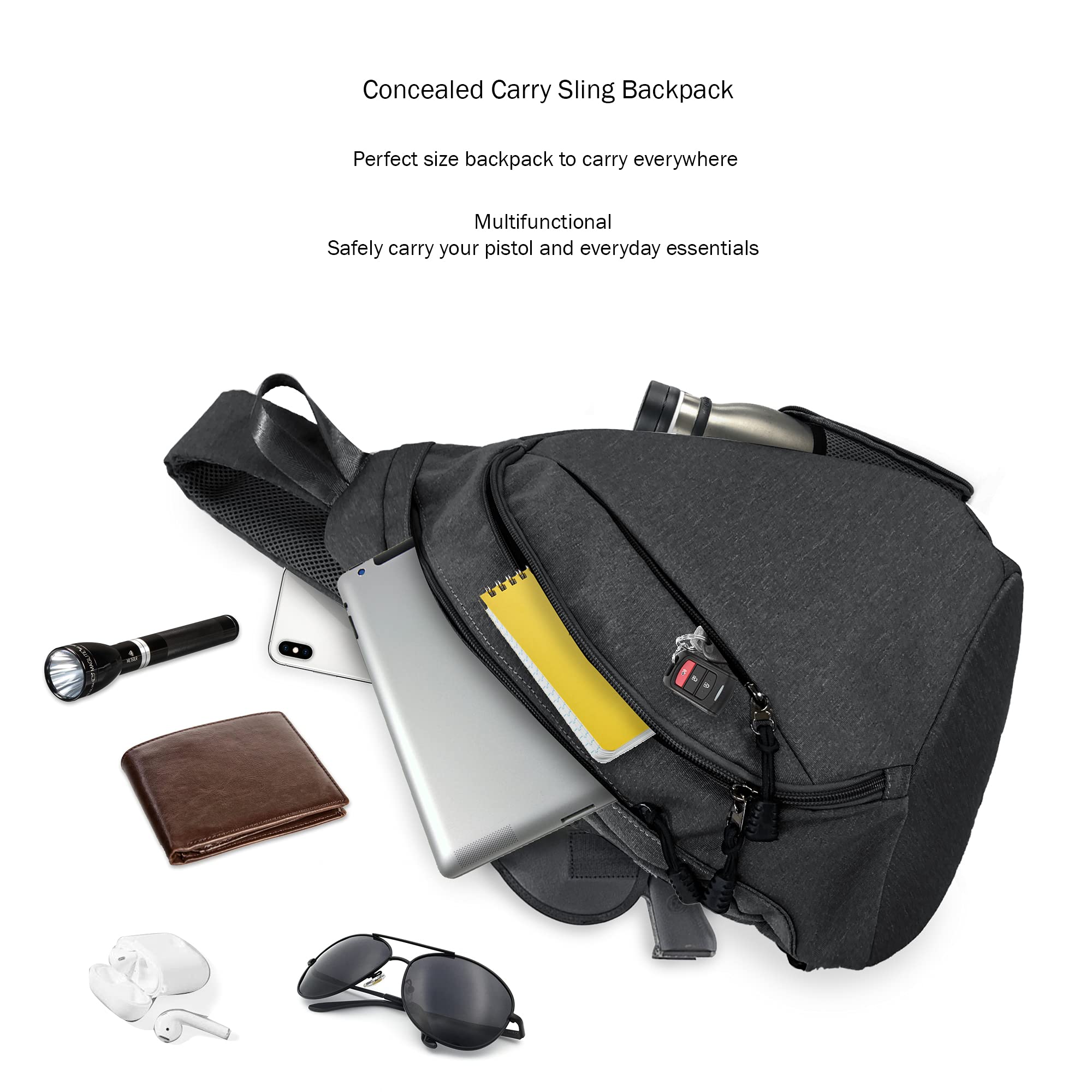 JESSIE & JAMES Peyton Crossbody Sling Backpack - Concealed Carry Purse for Women & Men - Durable Outdoor Chest Bag & Shoulder Backpack - Perfect for Hiking, Travel, and Everyday Use