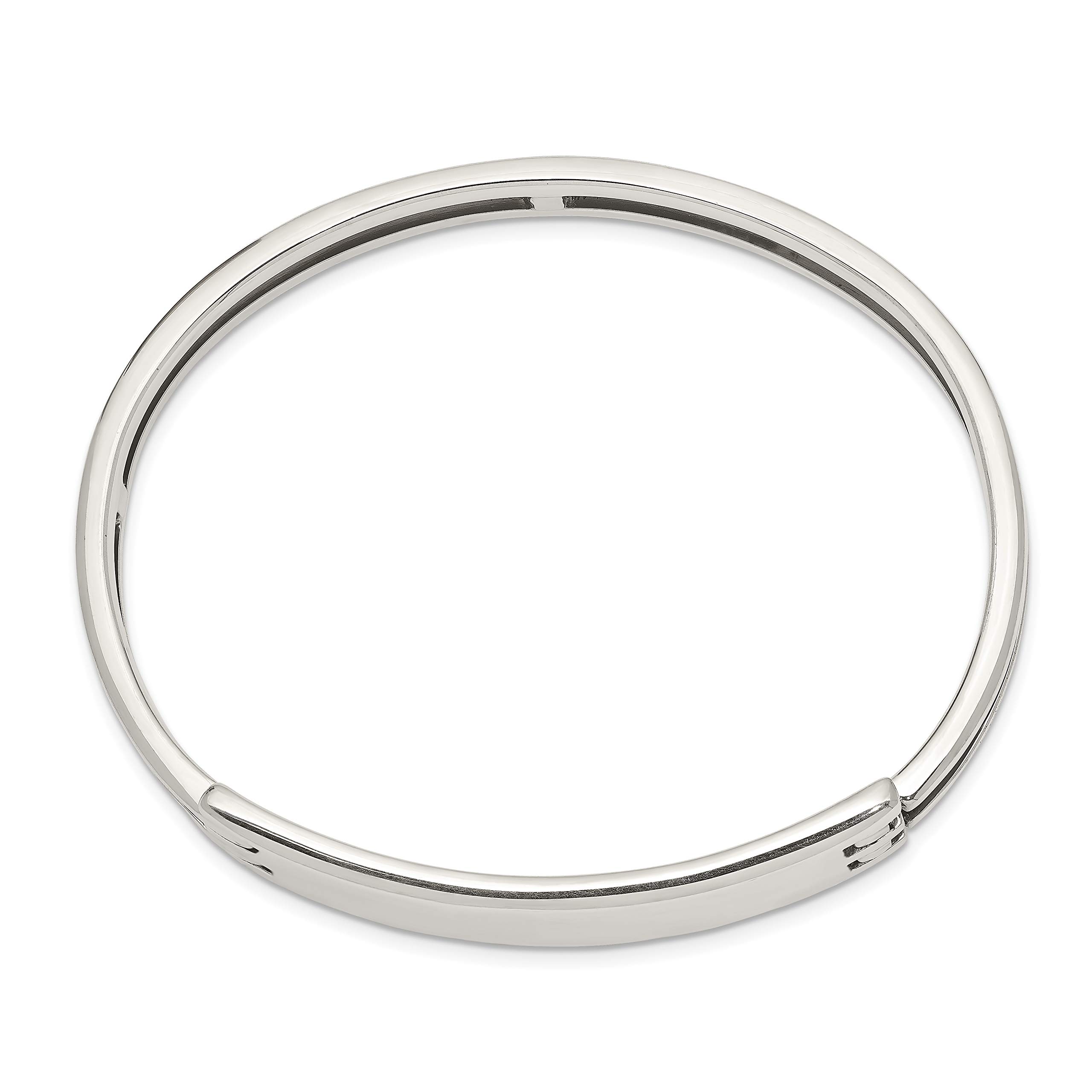 Sterling Silver ID Hinged Bangle Bracelet - Personalized Engraved Name Jewelry for Women, Gift for Mom, Wife, Daughter - Perfect for Birthdays, Anniversaries & Special Occasions