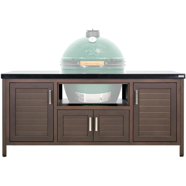 Big Green Egg 72-Inch Modern Farmhouse Style Outdoor Grill Table for XL Egg 127730 - Perfect for Backyard BBQs, Patio Cooking & Outdoor Entertaining