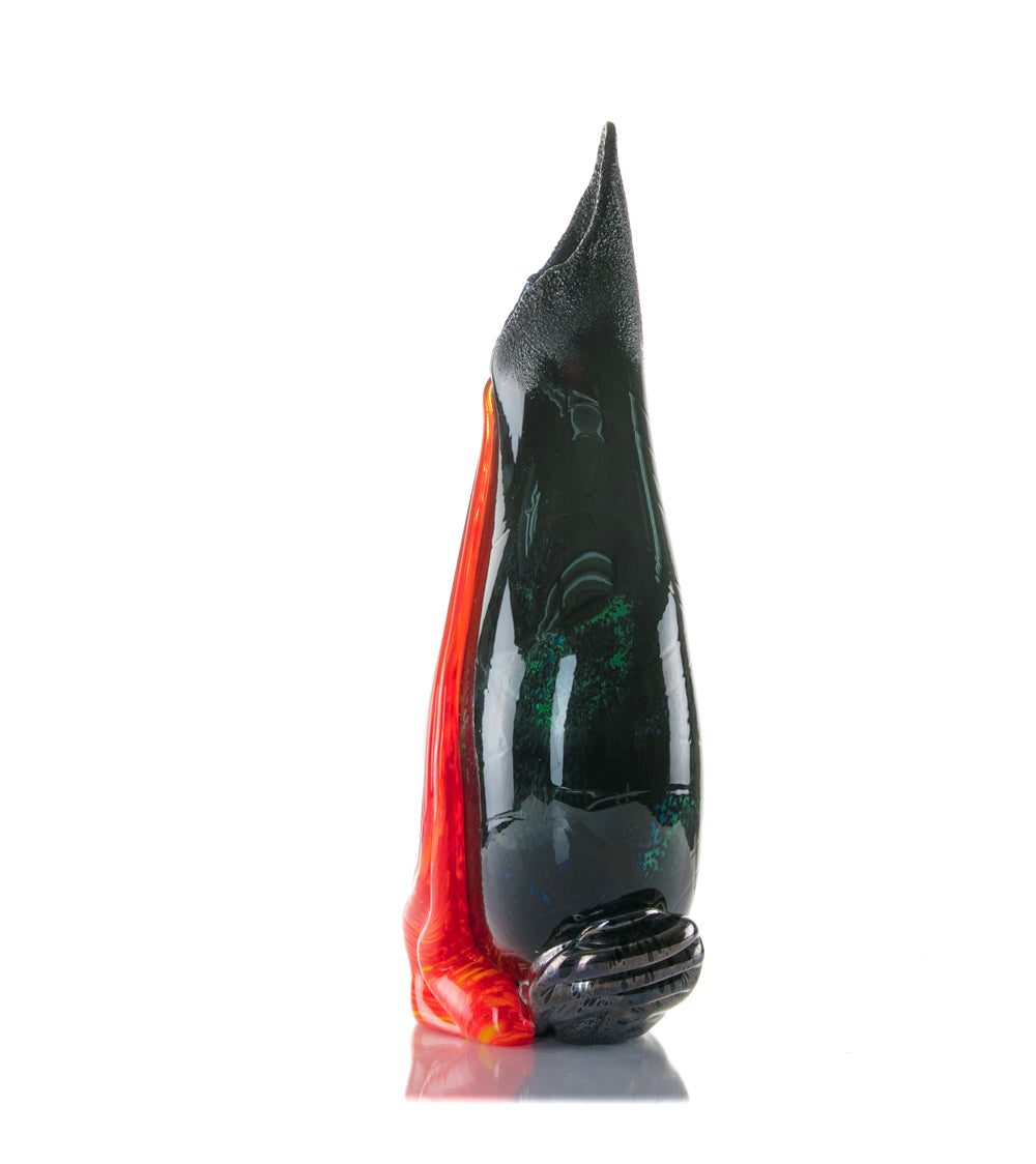 Daniel Moe Black Lava Trail 2 Glass Vessel - Modern Home Decor for Living Room, Office & Wedding Centerpieces