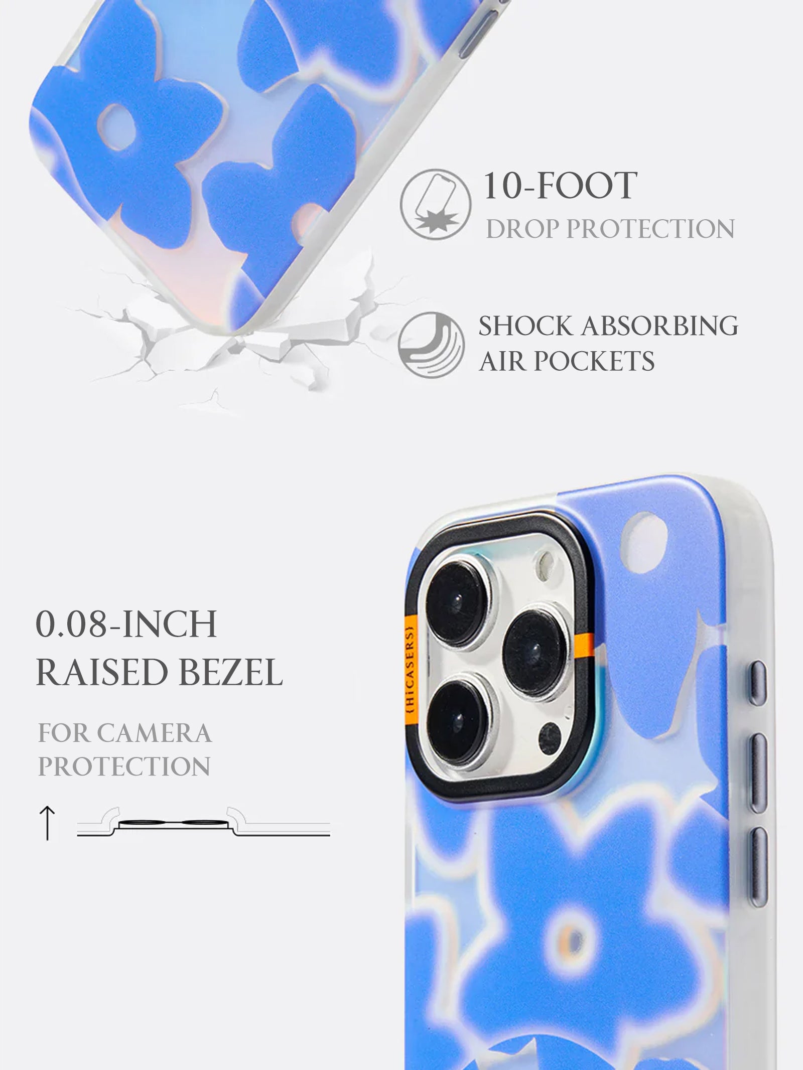 Foggy Florals Phone Case - Azure Blue | Premium Protective Cover for iPhone & Samsung | Perfect for Everyday Use & Travel