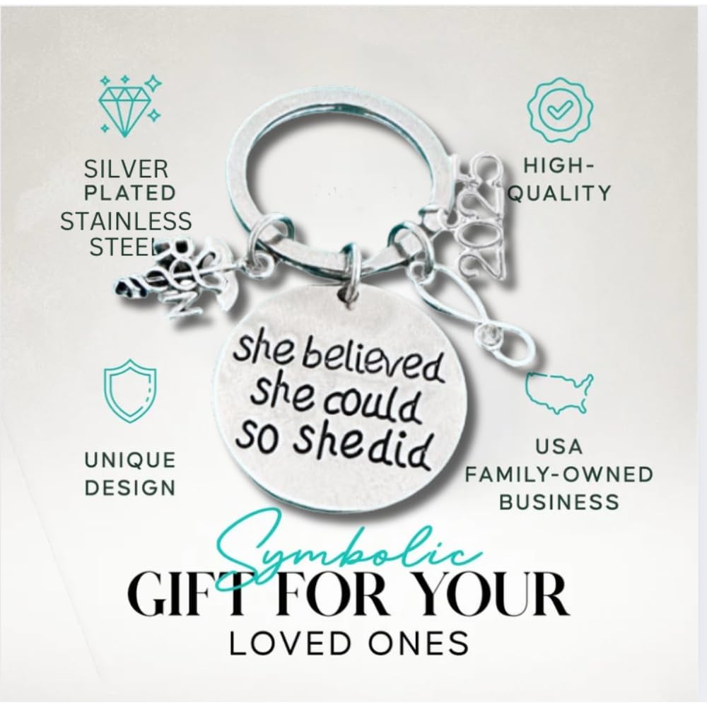 **Custom 2025 Nursing Graduation Keychain - Personalized Nurse Jewelry Gift for Graduates - 