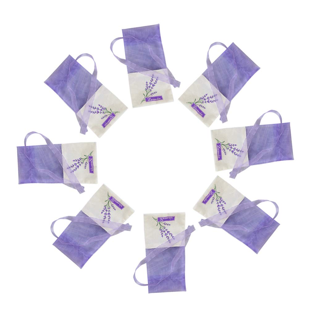 Veemoon Lavender Sachet Bags - 12 Pack Dried Lavender Bundles with Floral Print Drawstring Cotton Pouches | Aromatherapy Gifts, Closet Fresheners & Home Decor Scented Bags for Drawers, Wardrobes and Car Interiors