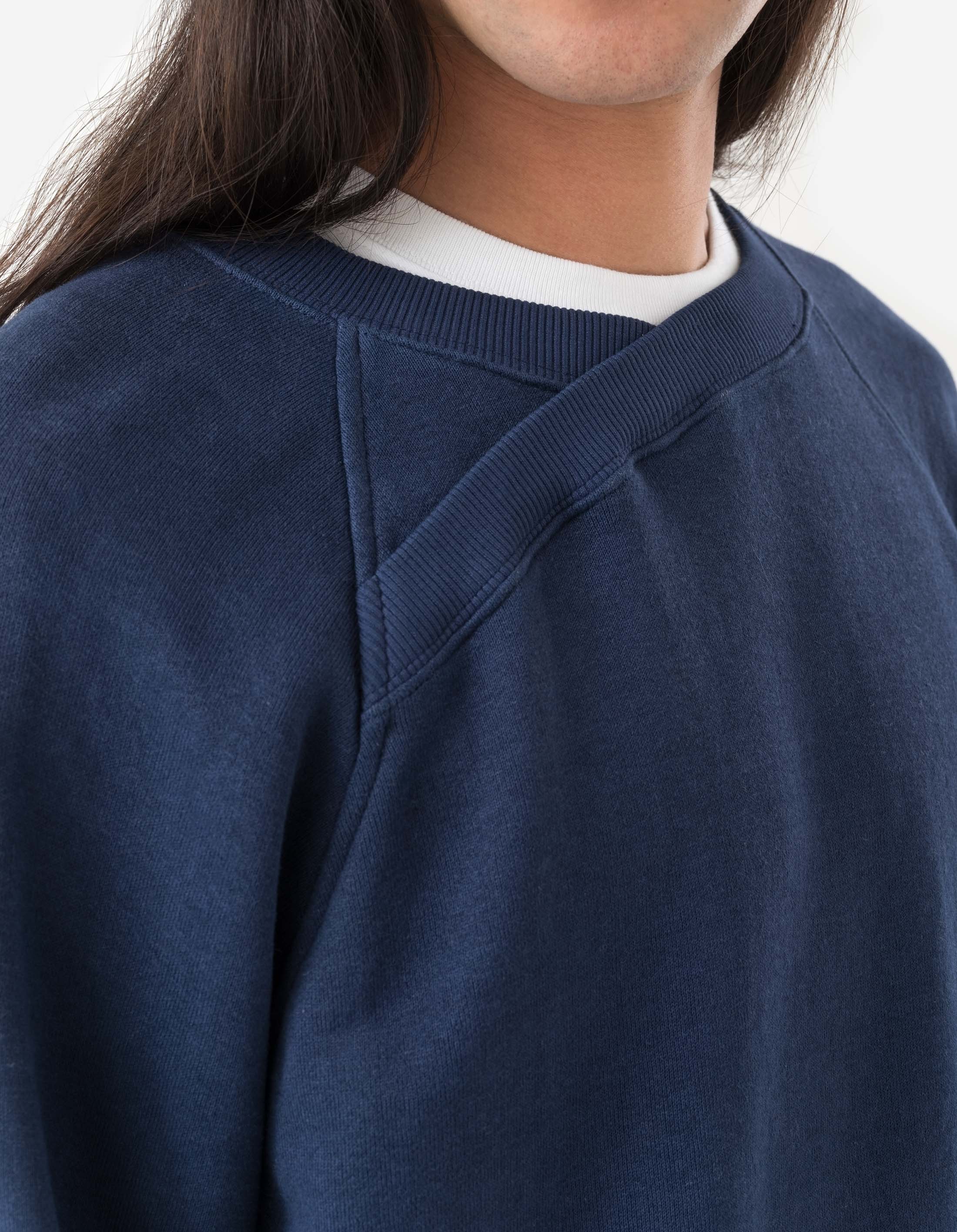6002 Asym Monk Organic Cotton Crewneck Sweatshirt for Men - Navy Blue - Casual Wear & Loungewear for Everyday Comfort