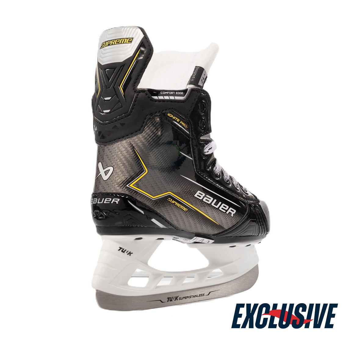 Bauer Supreme Ignite Pro+ Hockey Skates (2024) - Youth Size for Ice Hockey Players - Perfect for Competitive Games & Ice Skating Training