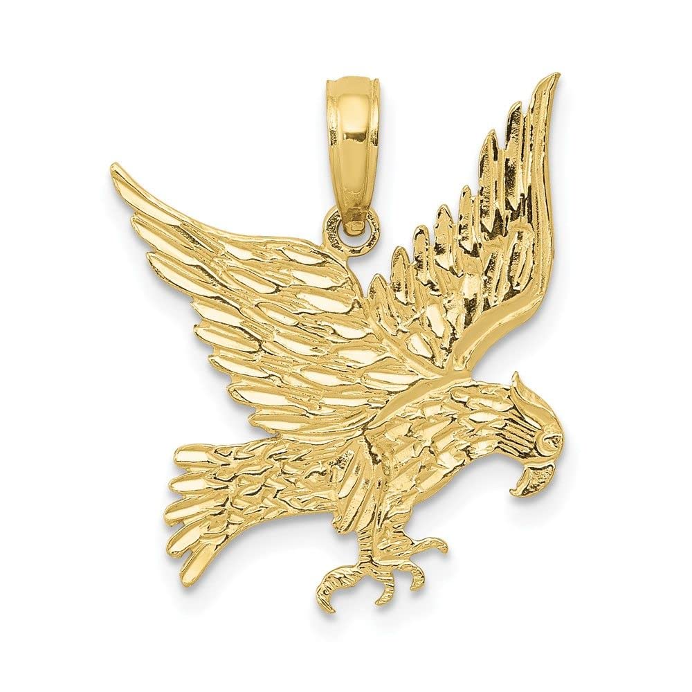 10K Yellow Gold Eagle Pendant Necklace for Men & Women - Elegant Jewelry Gift for Birthday, Anniversary & Special Occasions - Perfect for Everyday Wear & Fashion Statements