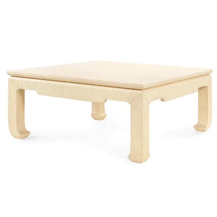 Bethany Large Square Coffee Table in Natural Twill - Modern Living Room Centerpiece for Home Decor