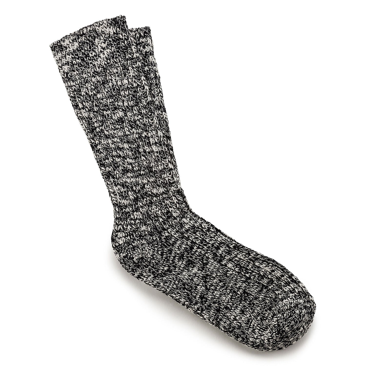 Birkenstock Men's Cotton Slub Socks - Black & Gray Crew Socks for Casual Wear & Comfort