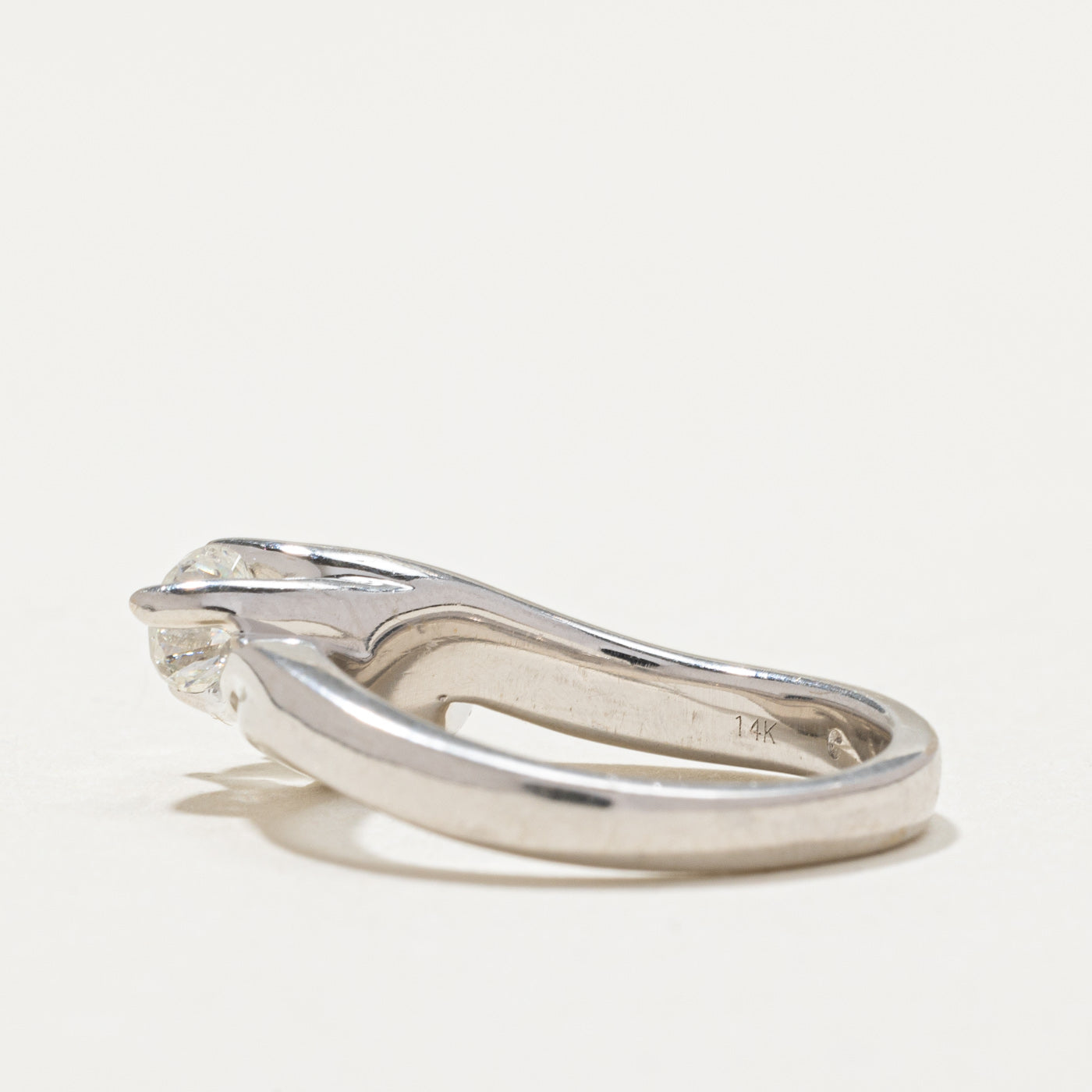 1.06ctw Diagonal Three Stone Diamond Bypass Ring Size 6 | Elegant Wedding Band, Anniversary Gift & Engagement Ring for Women