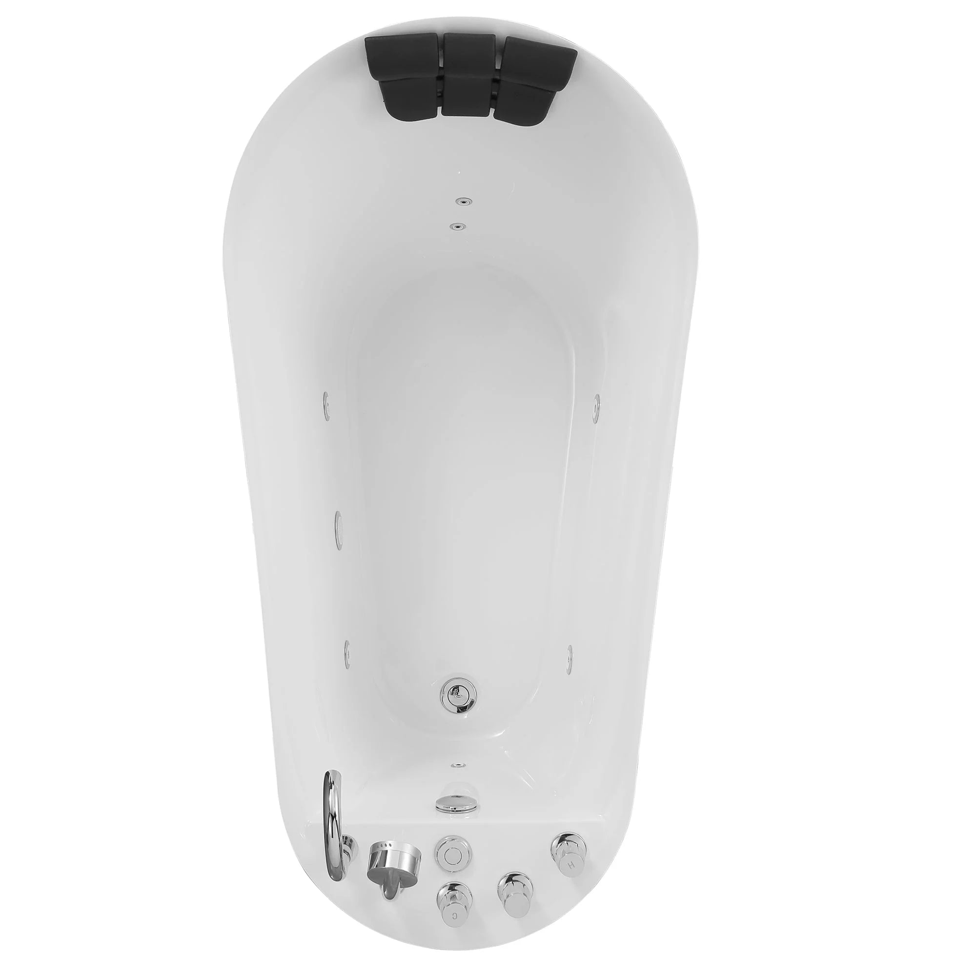 Empava 59-Inch Freestanding Acrylic Whirlpool Bathtub with Reversible Drain - Oval Design for Luxury Bathroom & Spa Relaxation