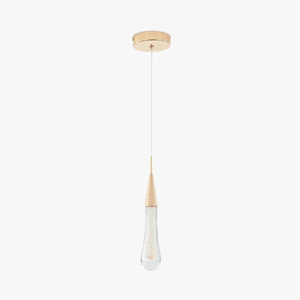 Modern Water Droplet Linear Gold Pendant Light for Kitchen Island - Elegant Dining Room & Bar Lighting Fixture